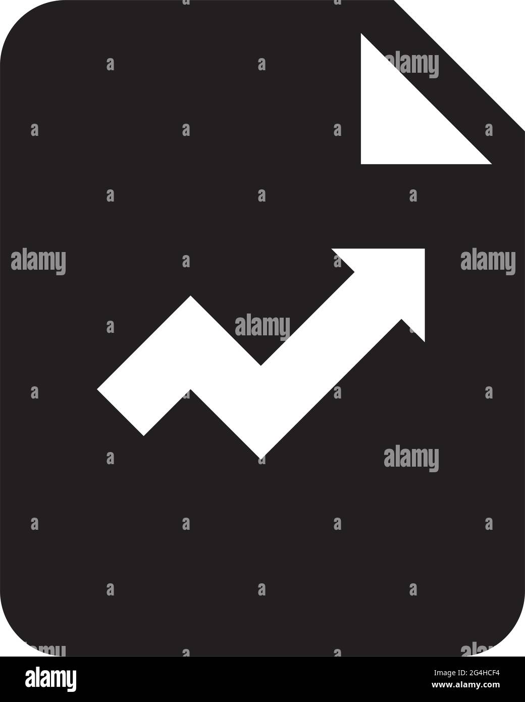 Vettore di icone del documento con grafico di crescita e informazioni del grafico per i dati aziendali e la finanza in un'illustrazione del pittogramma di glifo Illustrazione Vettoriale