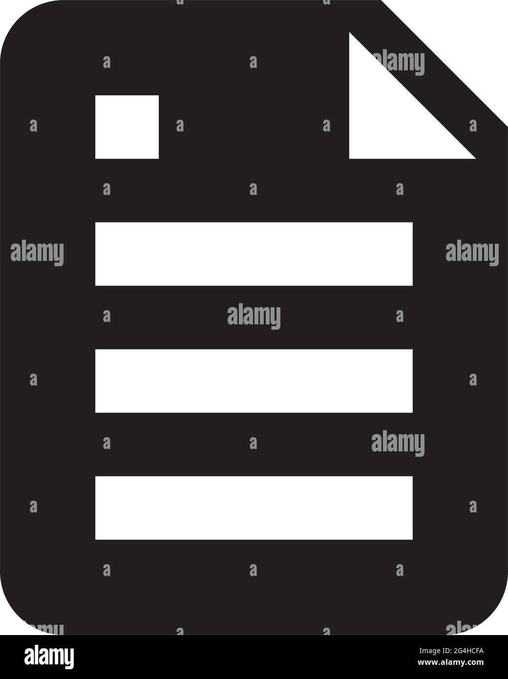 Icona del documento lettera dati vettoriali e testo informativo per aziende e finanza in un pittogramma di glifo illustrazione Illustrazione Vettoriale
