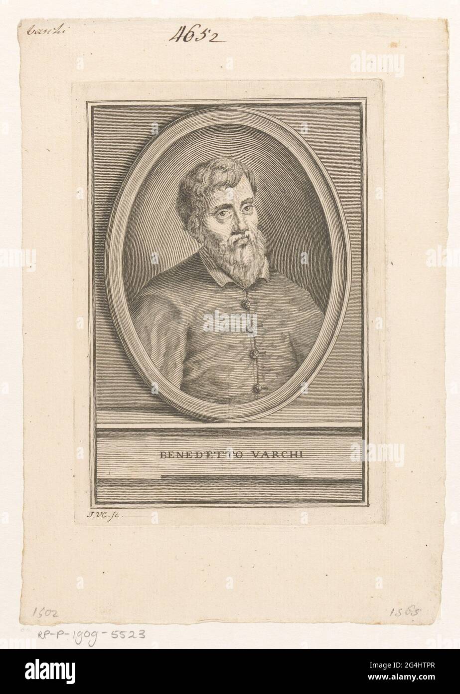 Ritratto dello scrittore Benedetto Varchi; Ritratti di scrittori che scrivono canzoni per Lorenzo de'Medici. . Foto Stock