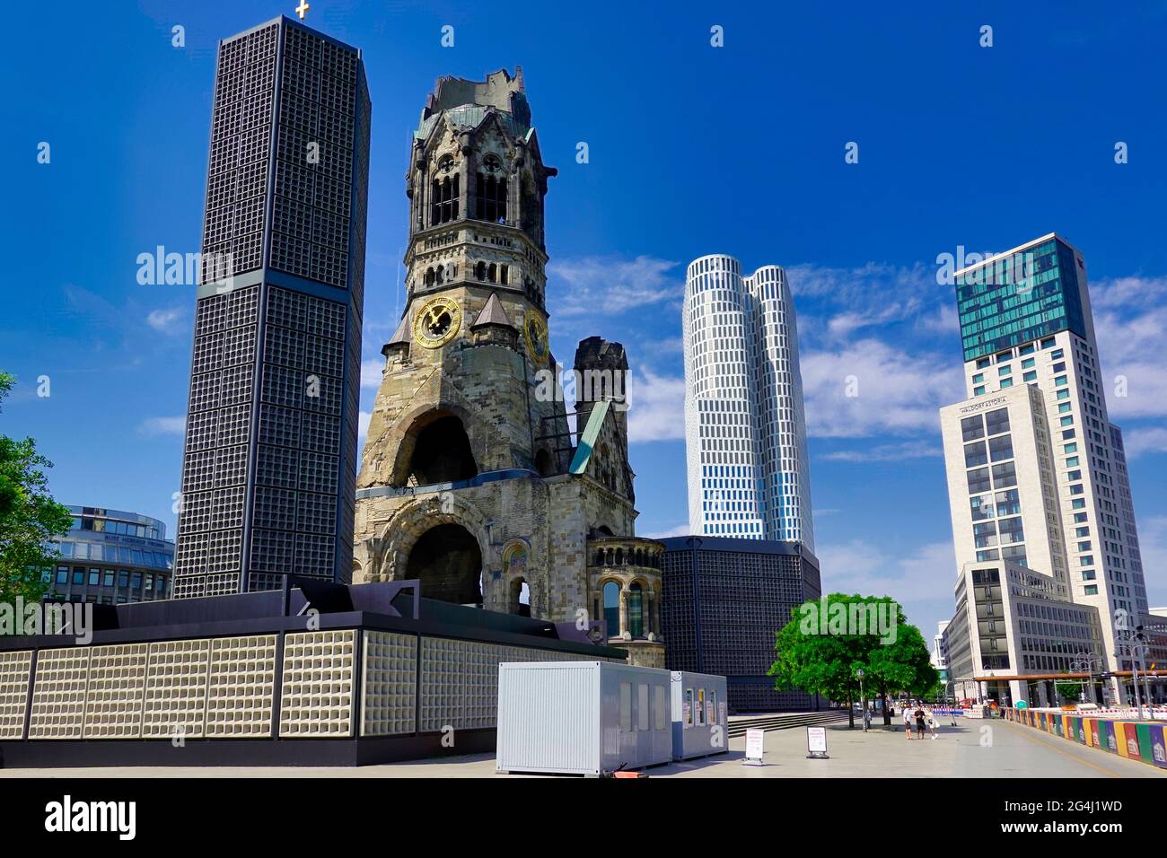 Breitscheidplatz a Berlino, in tedesco, in Germania Foto Stock