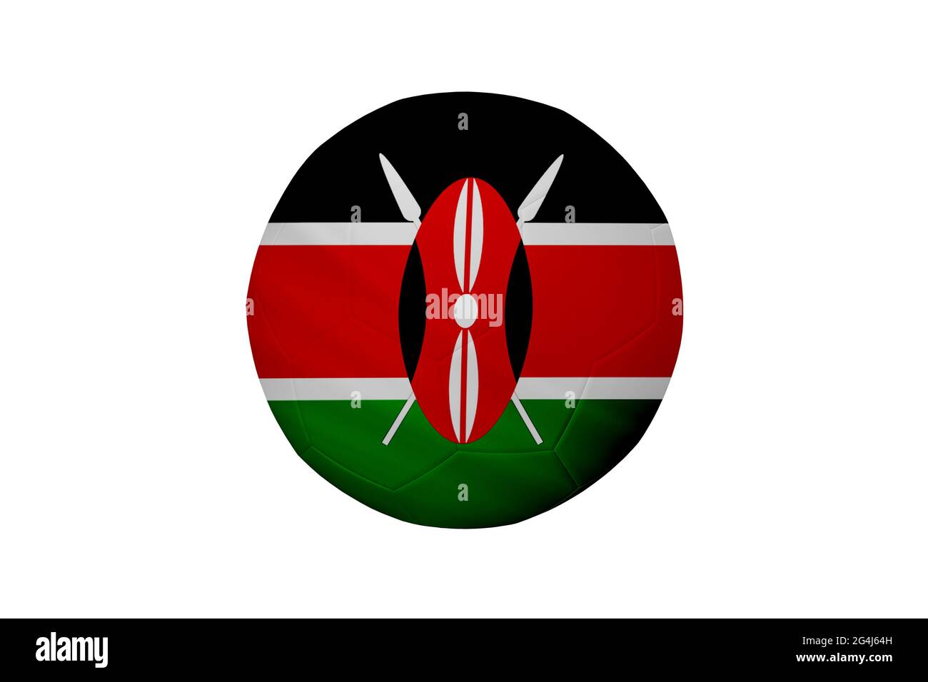 Calcio nei colori della bandiera del Kenya isolato su sfondo bianco. In  un'immagine concettuale del campionato che sostiene il Kenya Foto stock -  Alamy