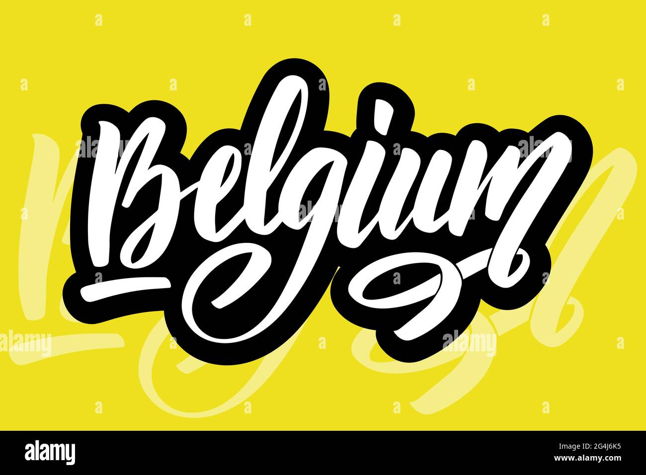 Lappetta con scritta a mano realizzata in Belgio. Illustrazione Vettoriale