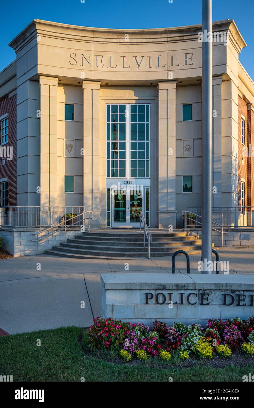 Edificio del Dipartimento di polizia di Snellville a Snellville (Metro Atlanta), Georgia. (STATI UNITI) Foto Stock