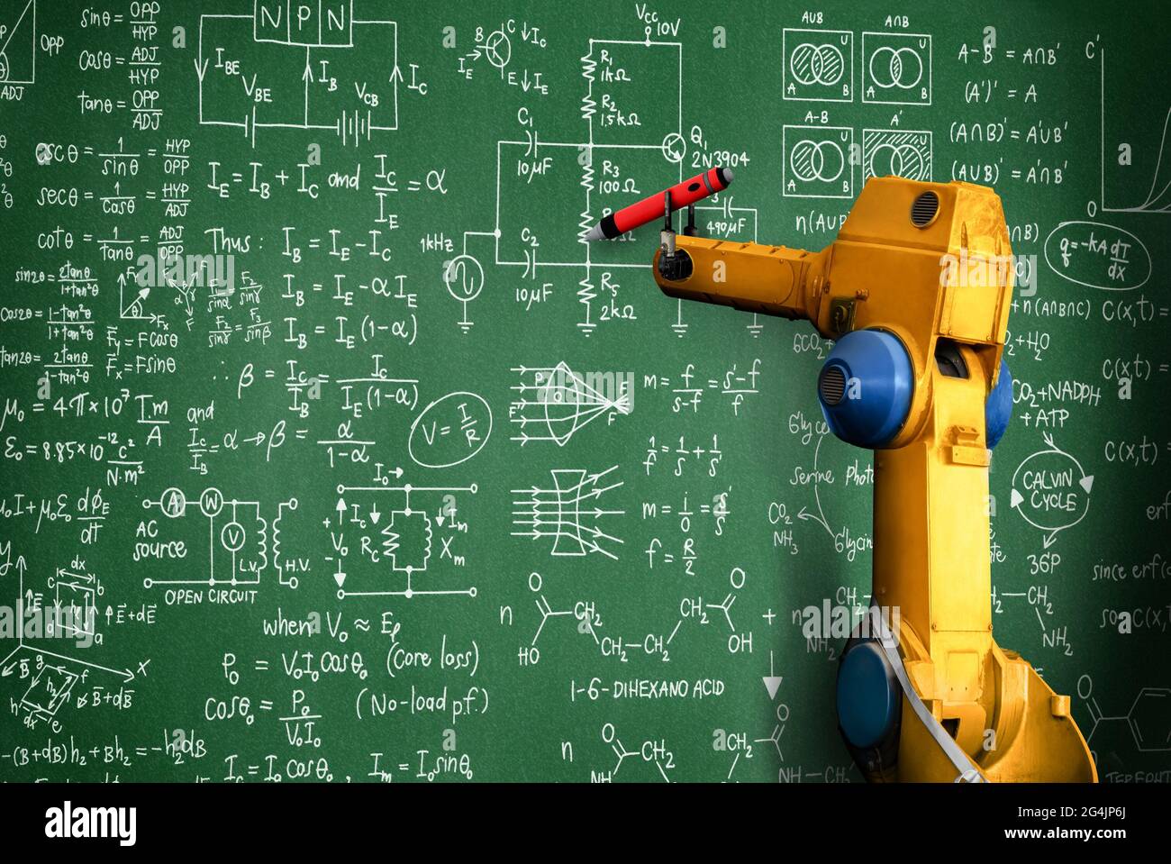 Robot ARM ai analisi matematica per la risoluzione dei problemi  dell'industria meccanizzata . Concetto di tecnologia robotica e  apprendimento automatico Foto stock - Alamy