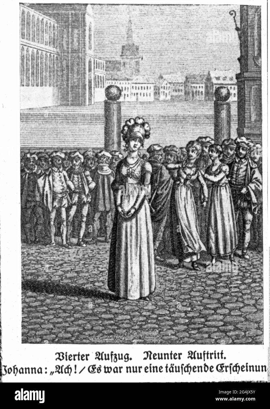 teatro / teatro, teatro, 'la Maid di Orleans', di Friedrich Schiller (1759 - 1805), 4° atto, 9° scena, ARTISTA DEL DIRITTO D'AUTORE NON DEVE ESSERE CANCELLATO Foto Stock