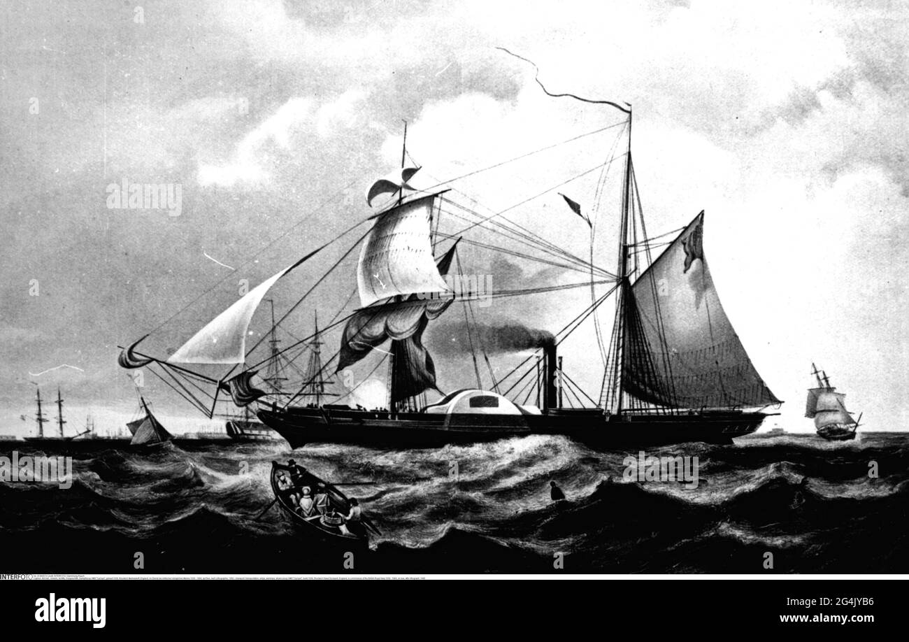 Trasporto / trasporto, navi, navi da guerra, Steam Sloop HMS 'Ciclopi', build 1839, Woolwich Naval Dockyard, ARTIST'S COPYRIGHT NON DEVE ESSERE ELIMINATO Foto Stock