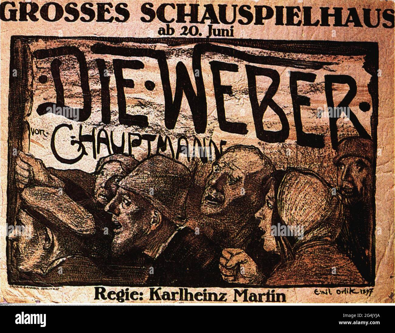 teatro / teatro, opera, 'i tessitori' (Die Weber), di Gerhart Hauptmann (1862 - 1946), IL DIRITTO D'AUTORE DELL'ARTISTA NON DEVE ESSERE CANCELLATO Foto Stock