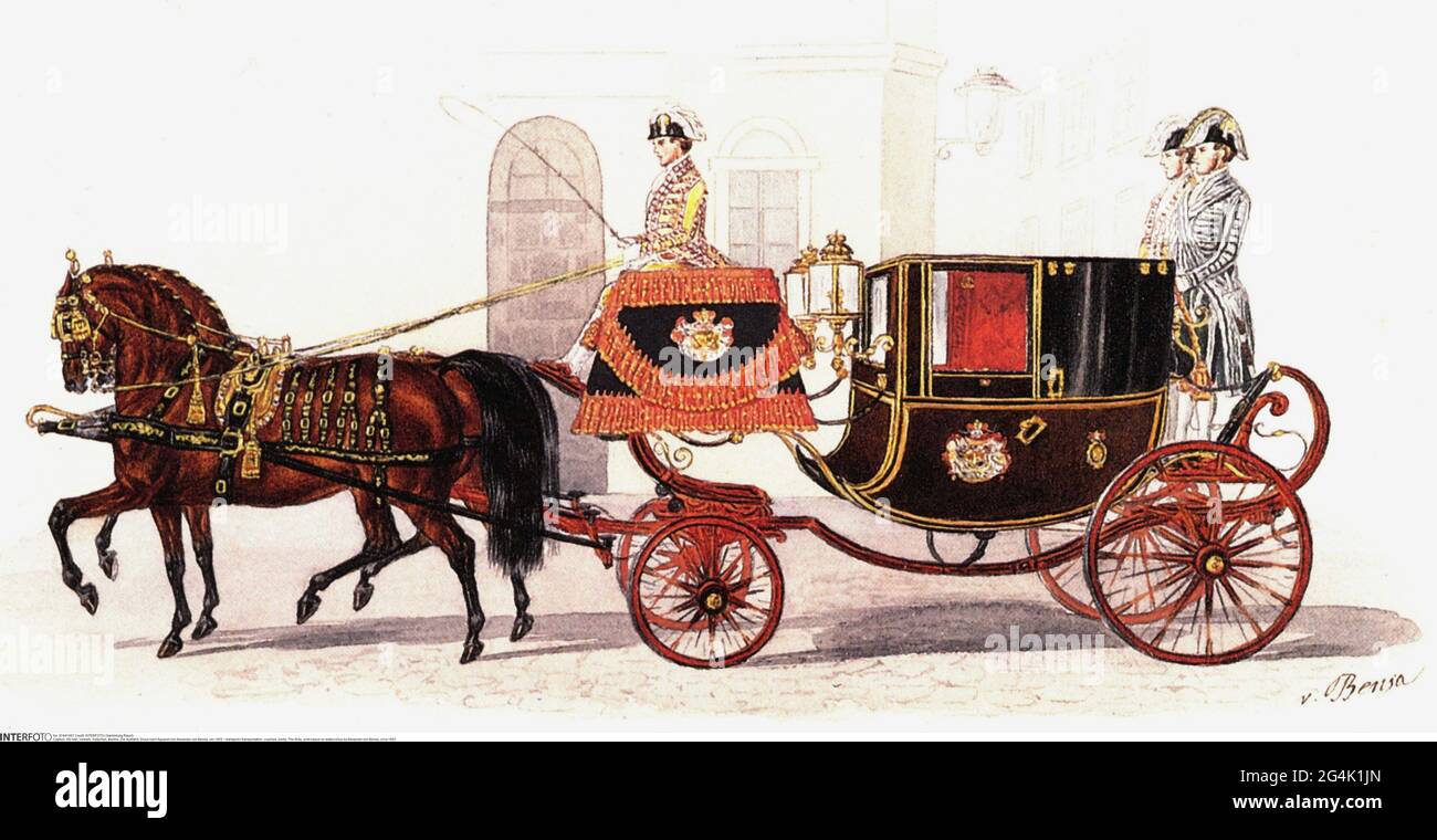 Trasporto / trasporto, pullman, berlino, il giro, stampa basata su acquerello di Alexander von Bensa, IL COPYRIGHT DELL'ARTISTA NON DEVE ESSERE ELIMINATO Foto Stock