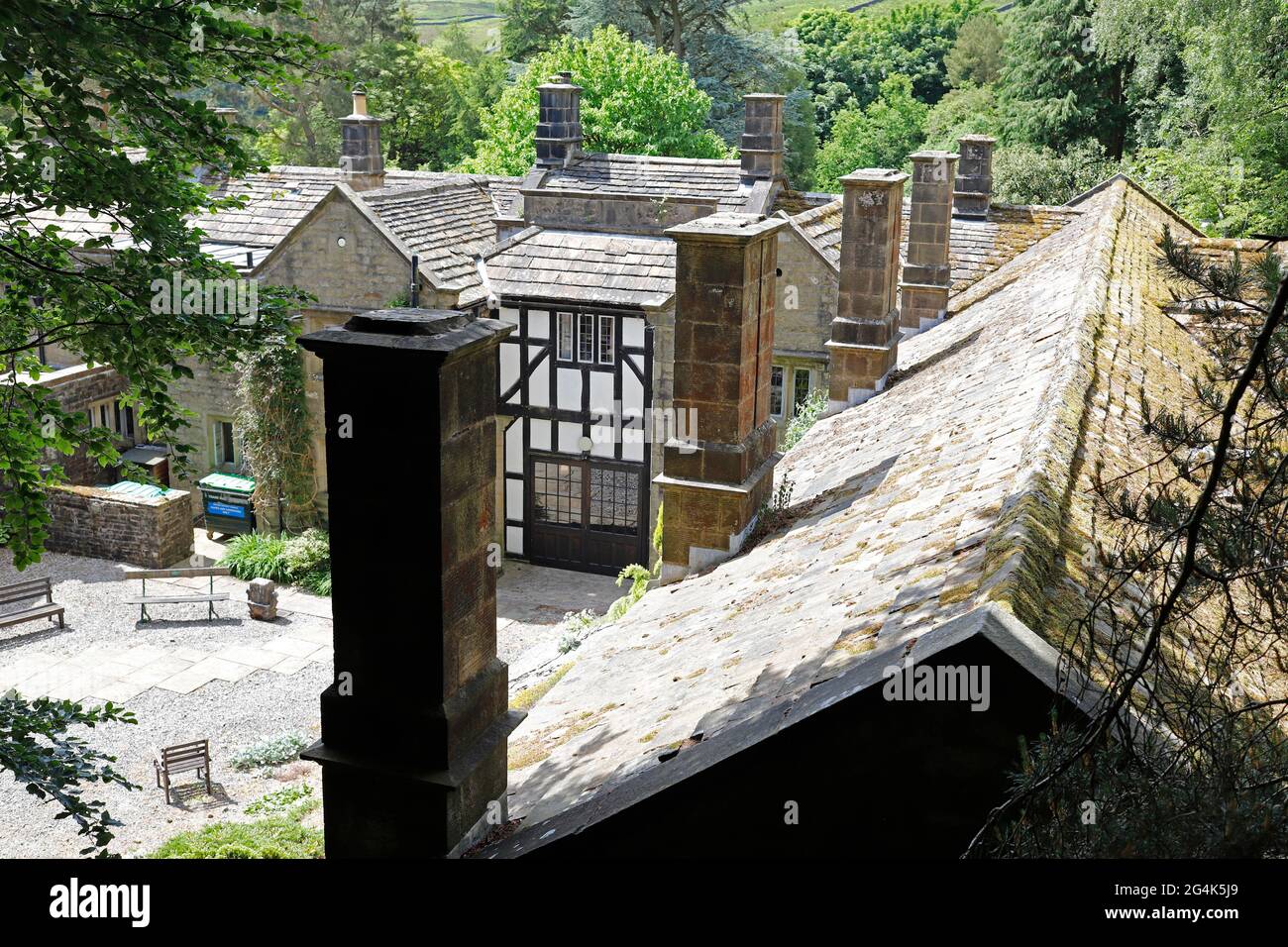 Parcevall Hall & Gardens a Skyreholme nel North Yorkshire. Foto Stock