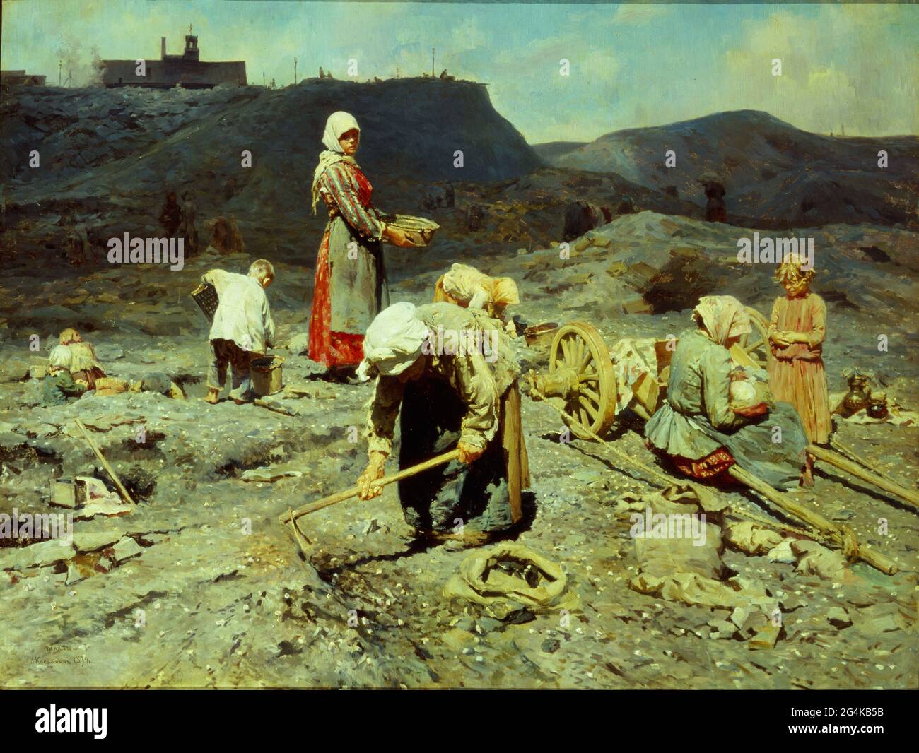 I poveri, raccogliendo pezzi di carbone, 1894. Trovato nella collezione del Museo di Stato Russo, San Pietroburgo. Foto Stock