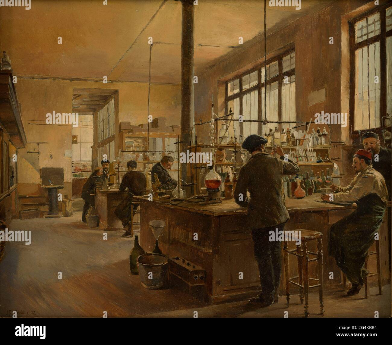 Laboratorio Municipale di chimica, Prefettura della polizia di Parigi, 1887. Trovato nella collezione di Mus& xe9;e Carnavalet, Parigi. Foto Stock