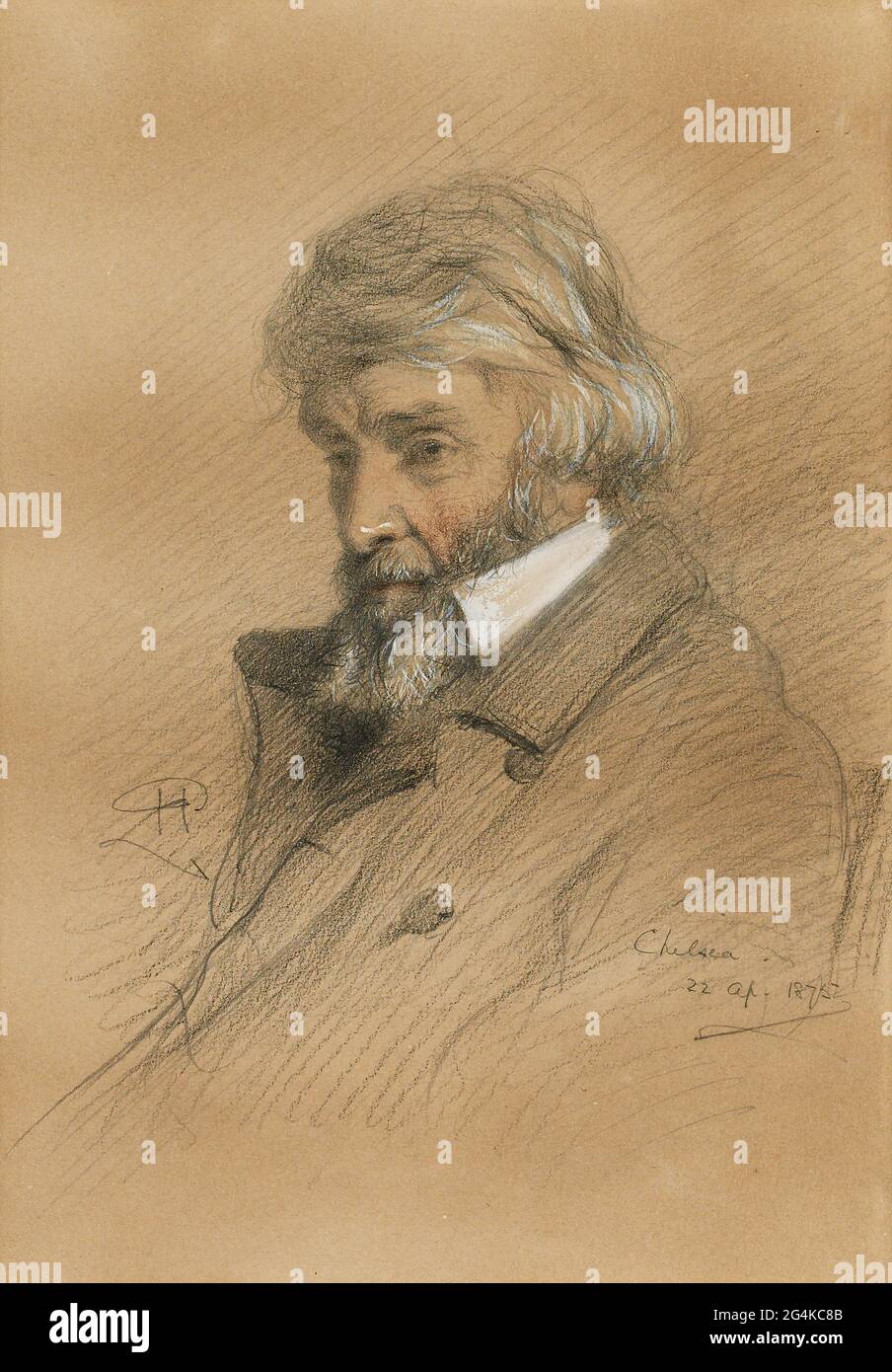 Ritratto di Thomas Carlyle (1795-1881), 1875. Collezione privata. Foto Stock