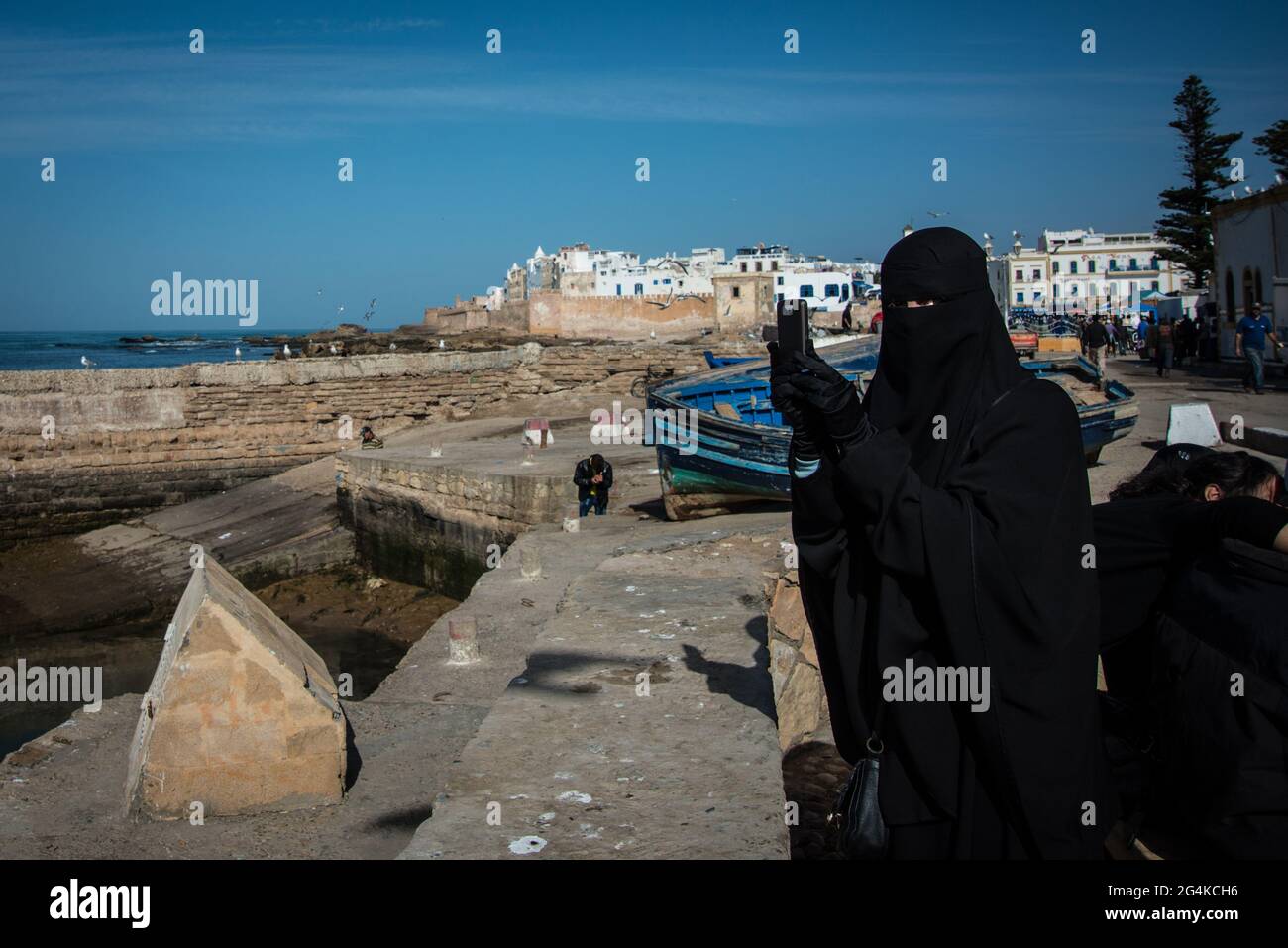 Scattare foto, Essaouira, Marocco, Africa del Nord, Africa Foto Stock