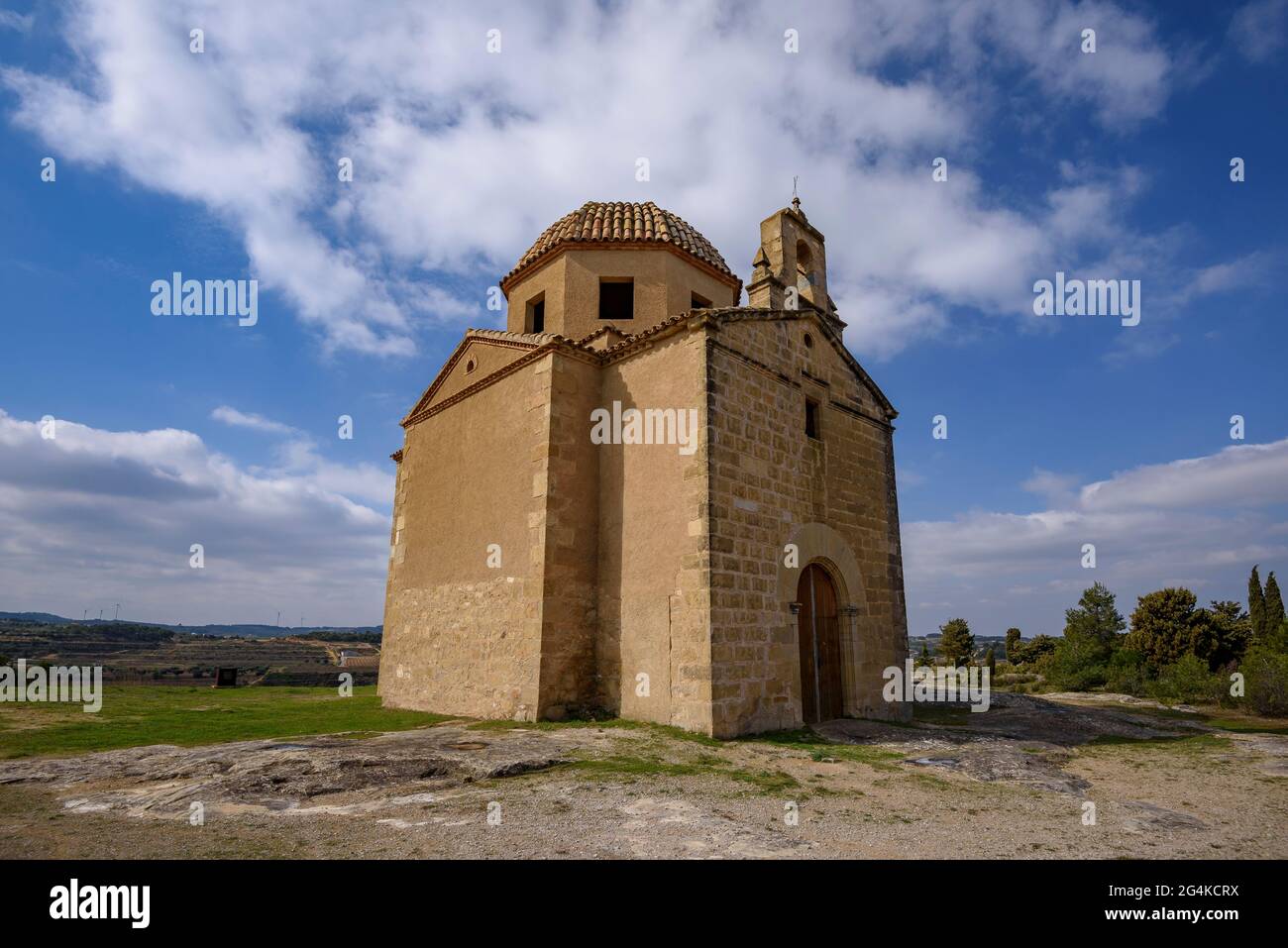 Cappella di Sant Sepulcre sulla collina del Calvari a Batea (Terra alta, Catalogna, Spagna) ESP: Capilla del San Sepulcro en la colina del Calvario de Batea Foto Stock