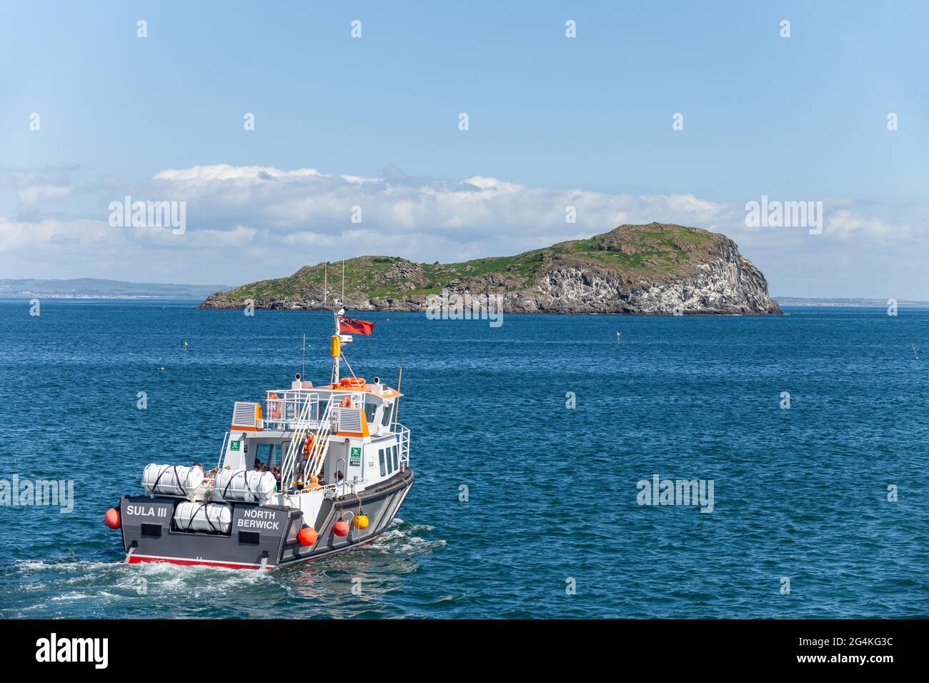 La Sula si dirige verso l'isola di Craigleith Foto Stock