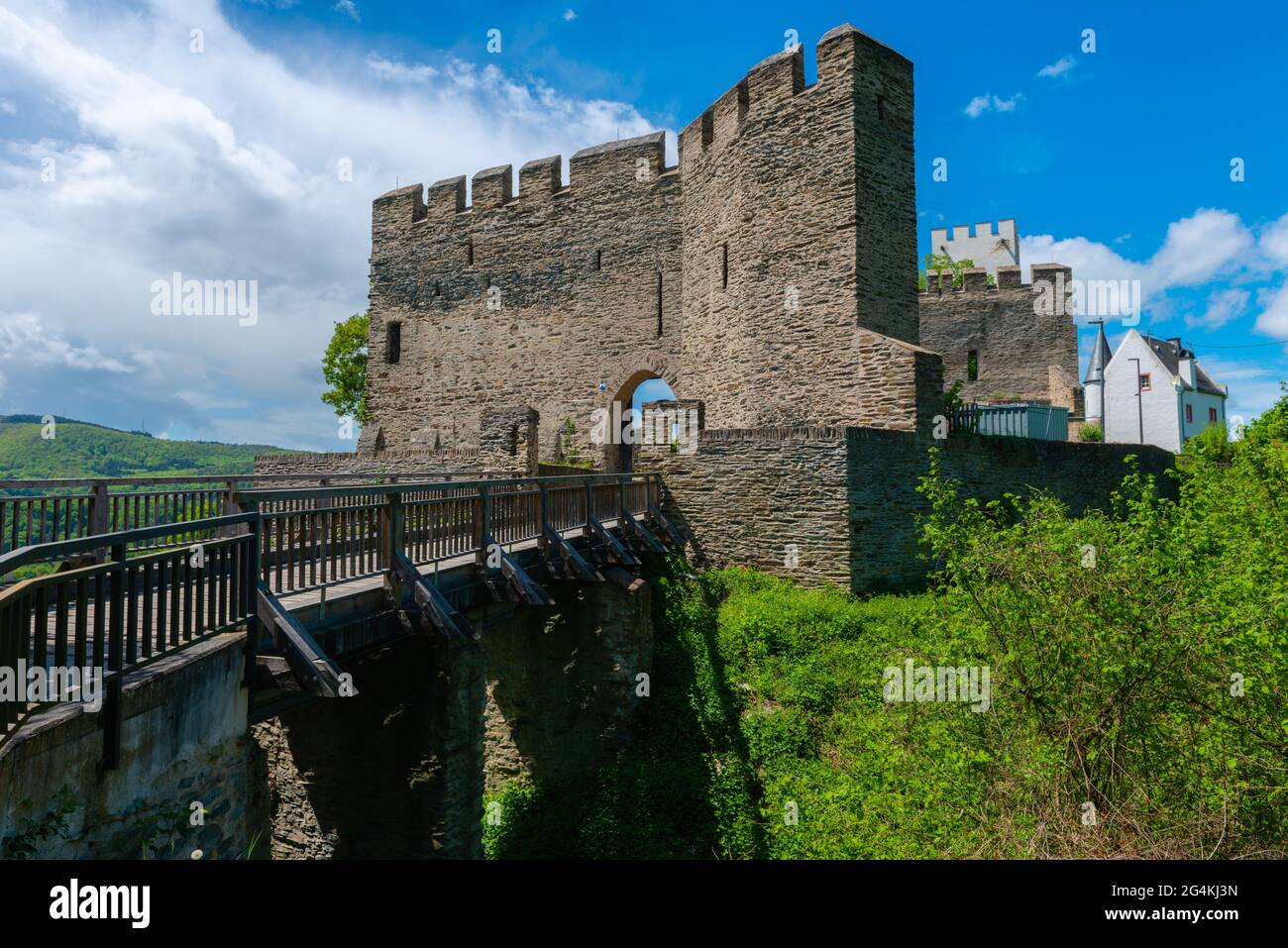 Castello di Sterrenberg a Kamp-Bornhofen, Valle del Medio Reno, Patrimonio dell'Umanità dell'UNESCO, Renania-Palatinato, Germania Foto Stock