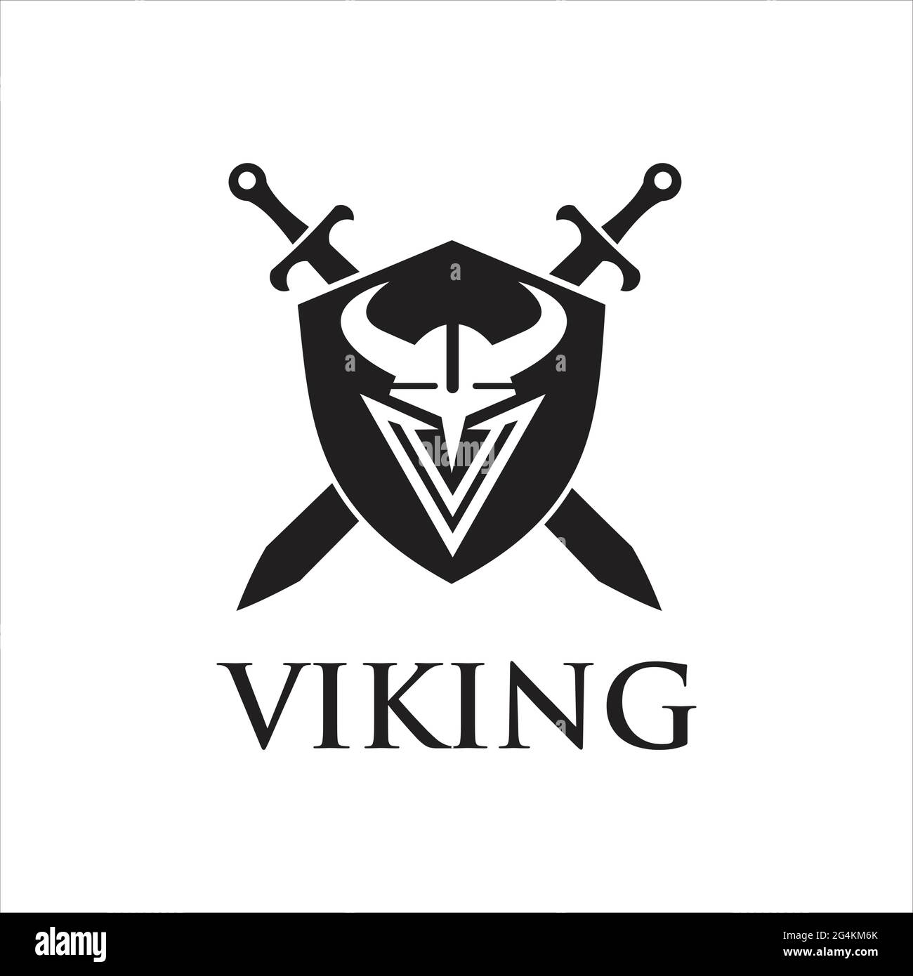 esclusivo design ispirato al logo viking Illustrazione Vettoriale