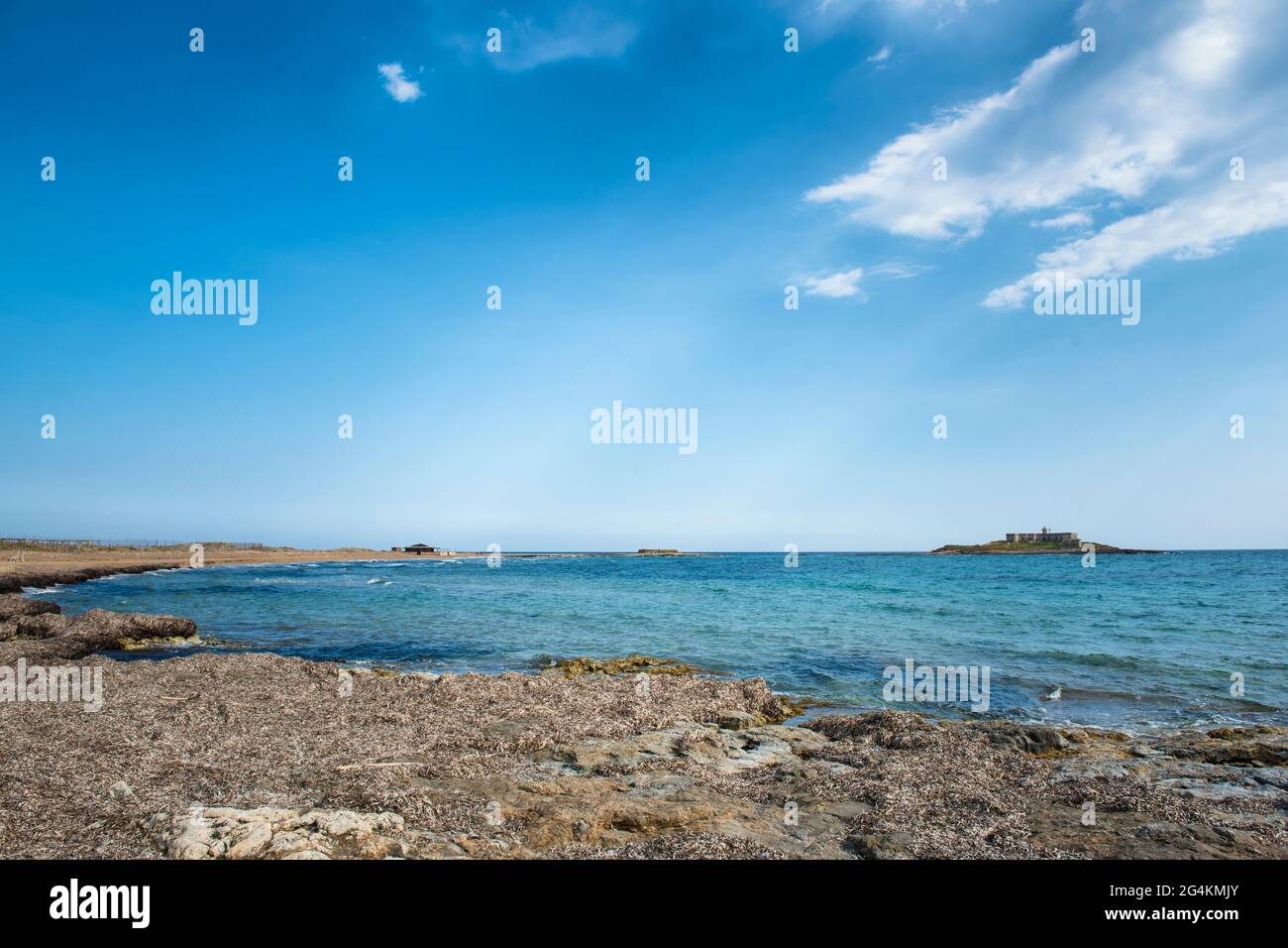 Current Island Portopalo, Sicilia, Italia, Europa Foto Stock