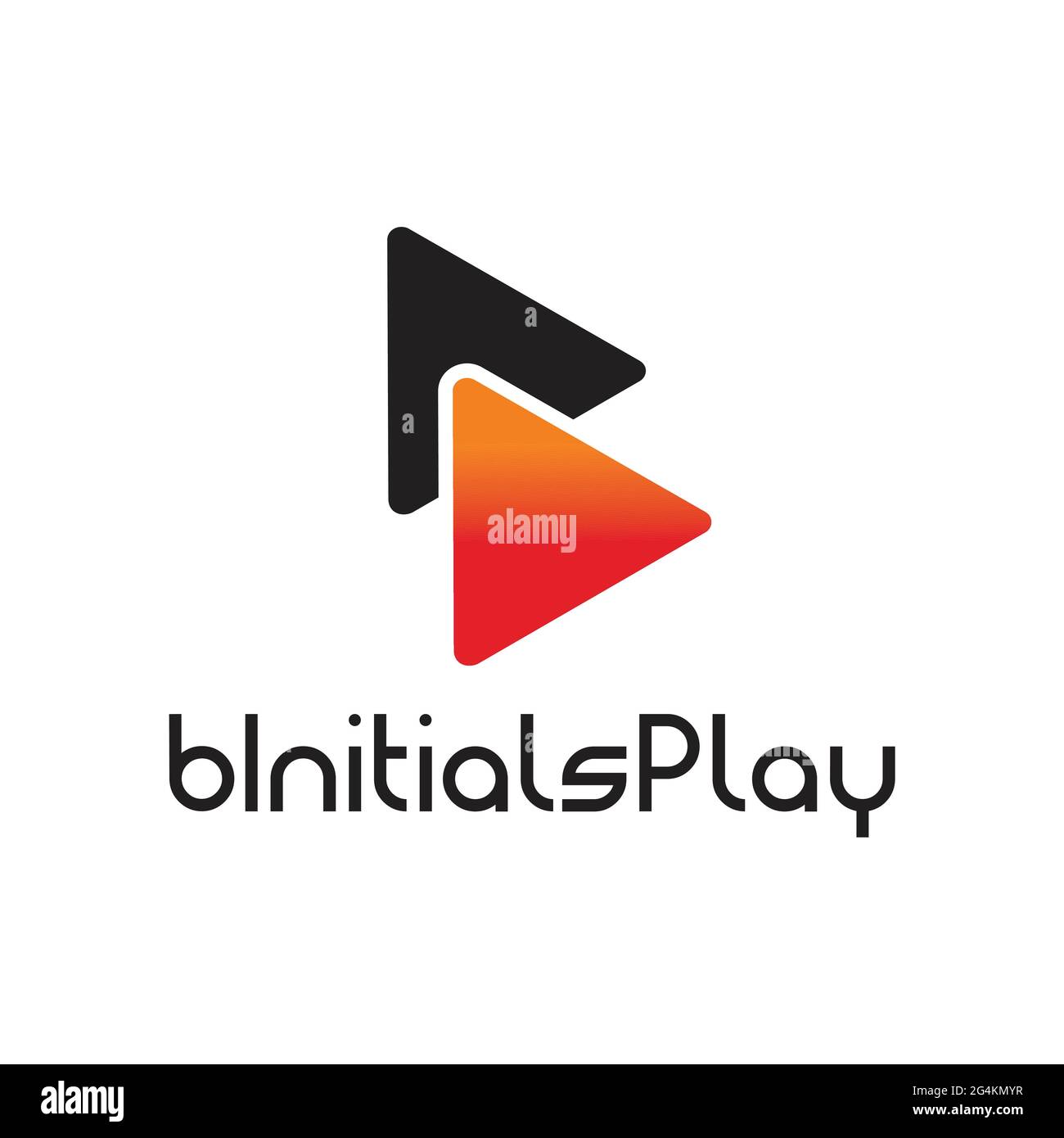 B ispirazione esclusiva per il design del logo del gioco iniziale Illustrazione Vettoriale