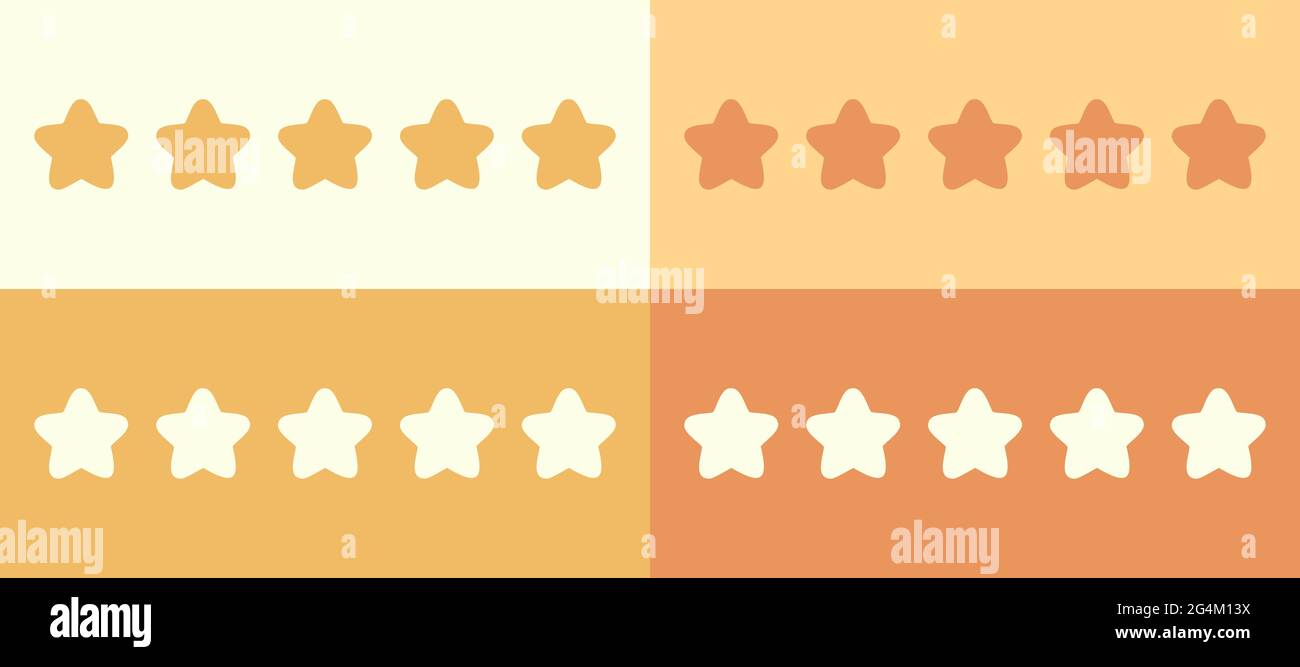 Classificazione a cinque stelle. Illustrazione vettoriale di una valutazione positiva. Illustrazione Vettoriale