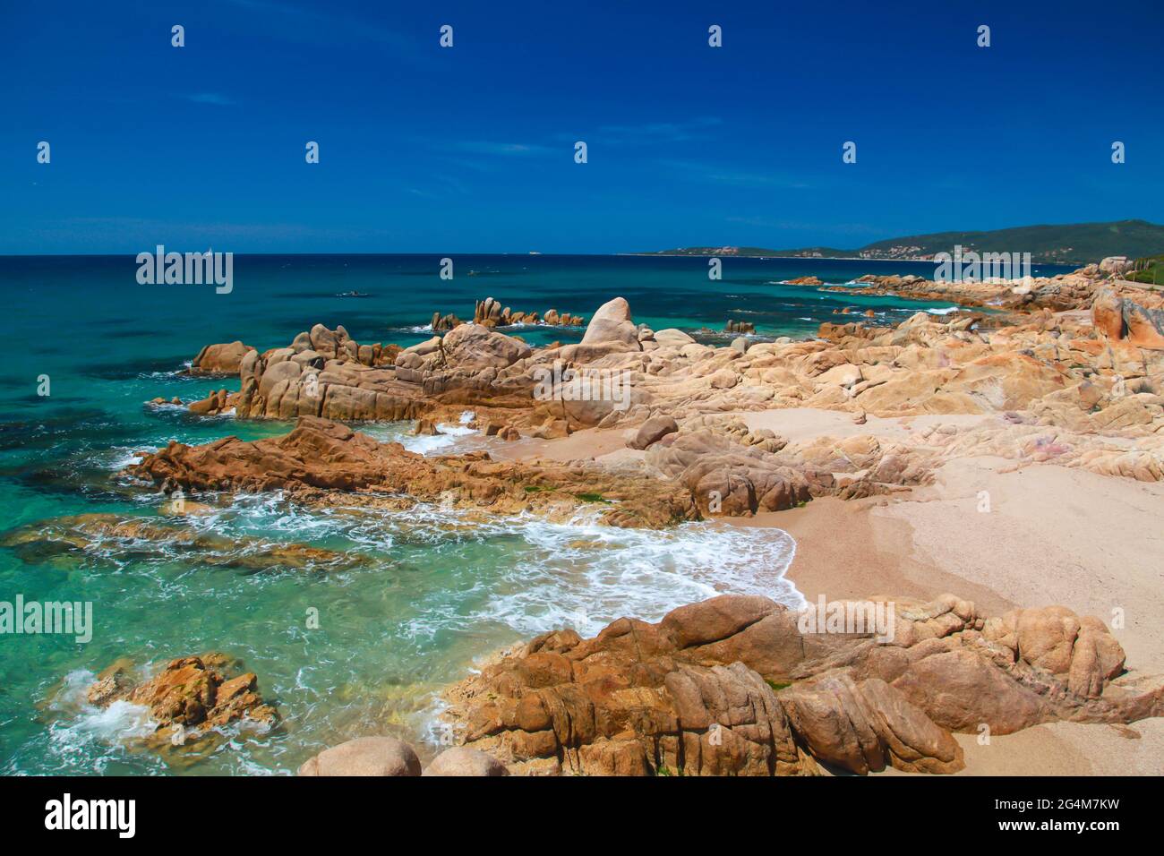 FRANCIA. CORSE-DU-SUD (2A) GOLFO DI VALINCO, SPIAGGIA DI ABBARTELLO. Foto Stock