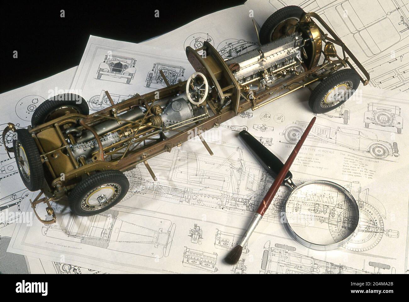 1932 telaio Bugatti Type 41 Royale di Gerald Wingrove MBE esperto model maker Foto Stock