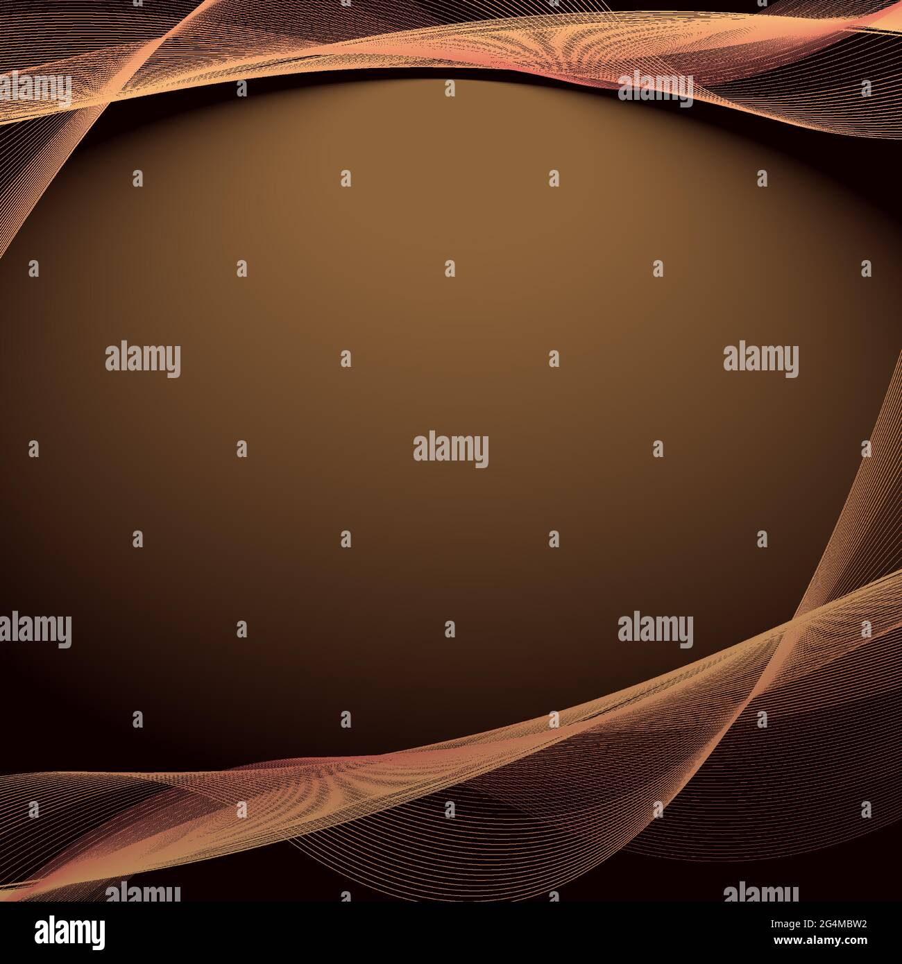 Swaying linee ondulate Abstract Wave sfondo marrone Abstract lucido dorato elemento di design ondulato Illustrazione Vettoriale