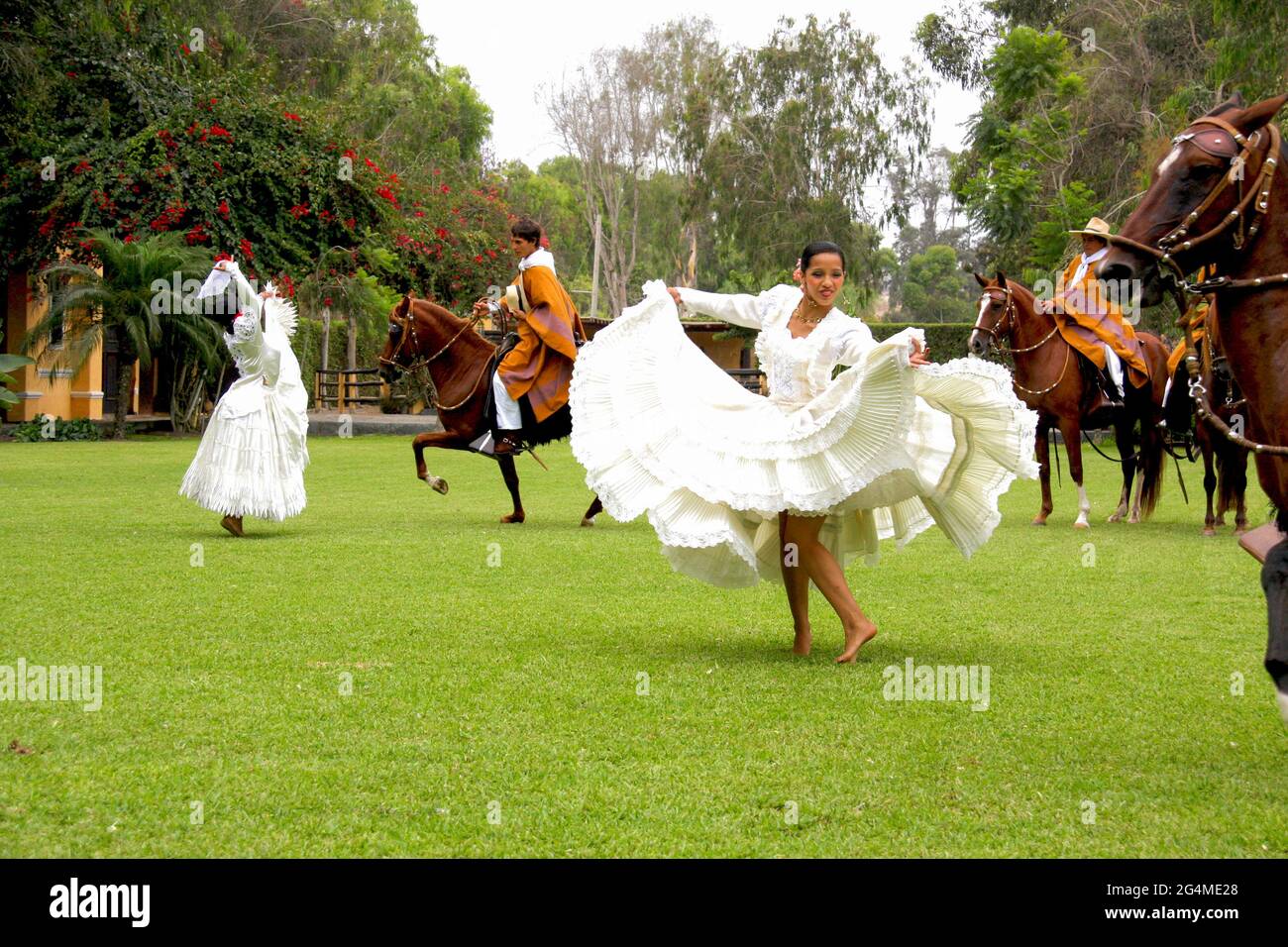 Ballare con i cavalli a Hacienda Mamacona Foto Stock