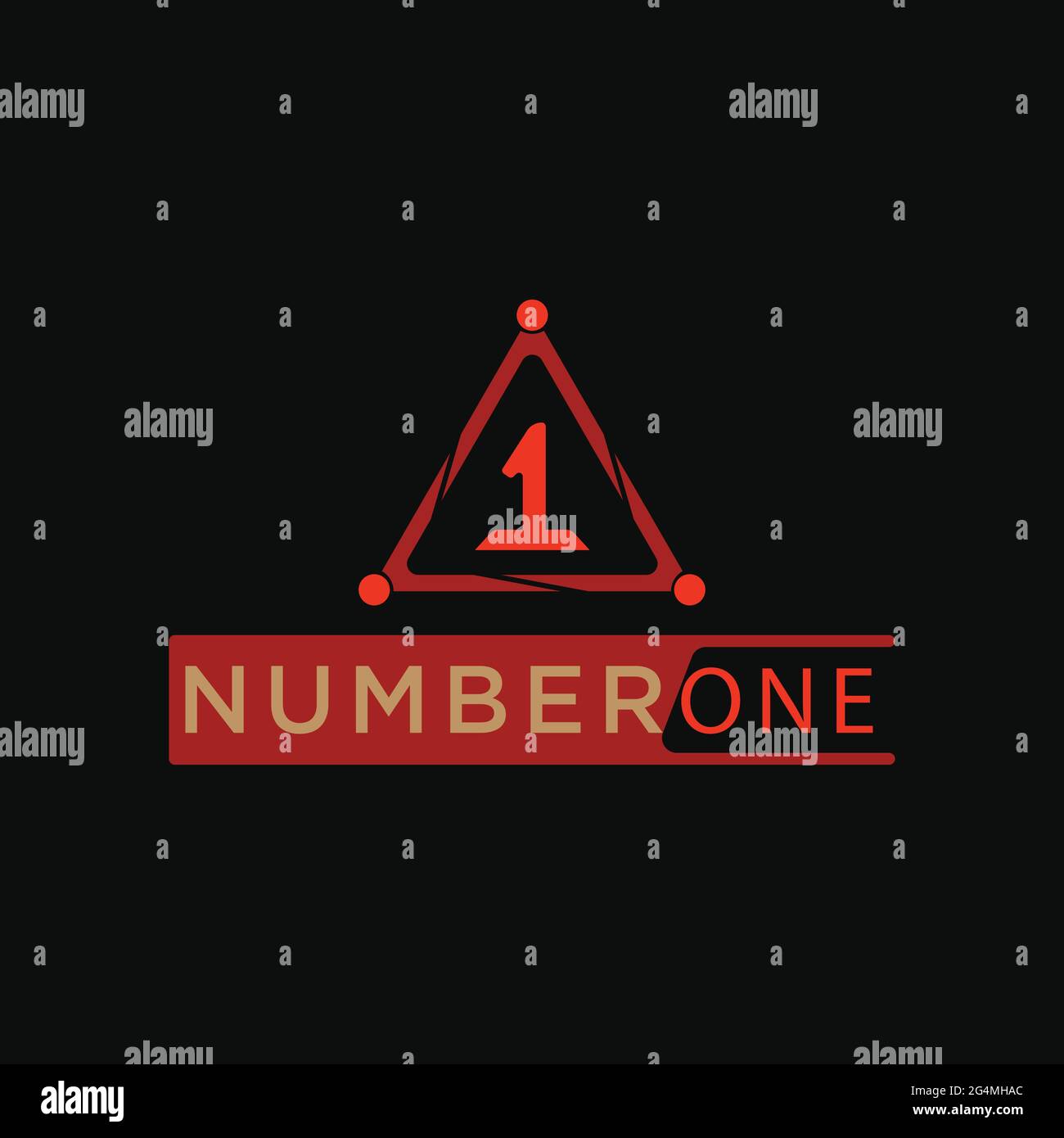 Logo numero 1 con design a forma di simbolo triangolare Illustrazione Vettoriale