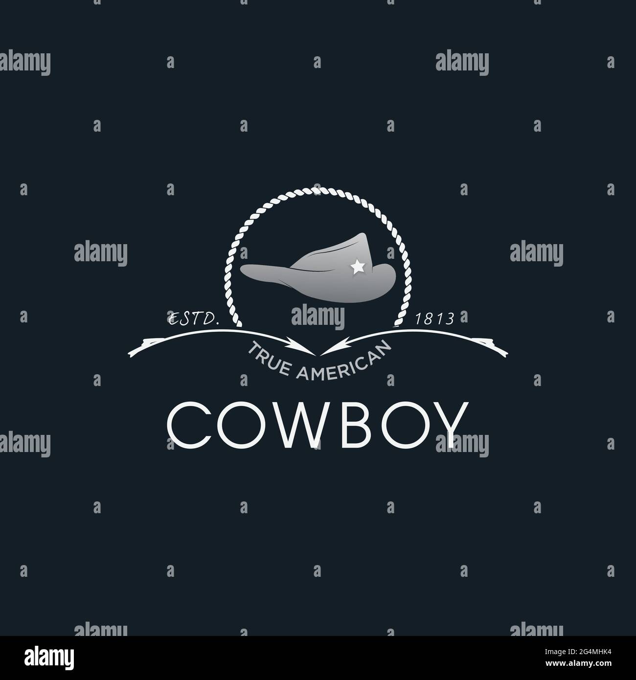 Western Wild West Cowboy design Illustrazione Vettoriale