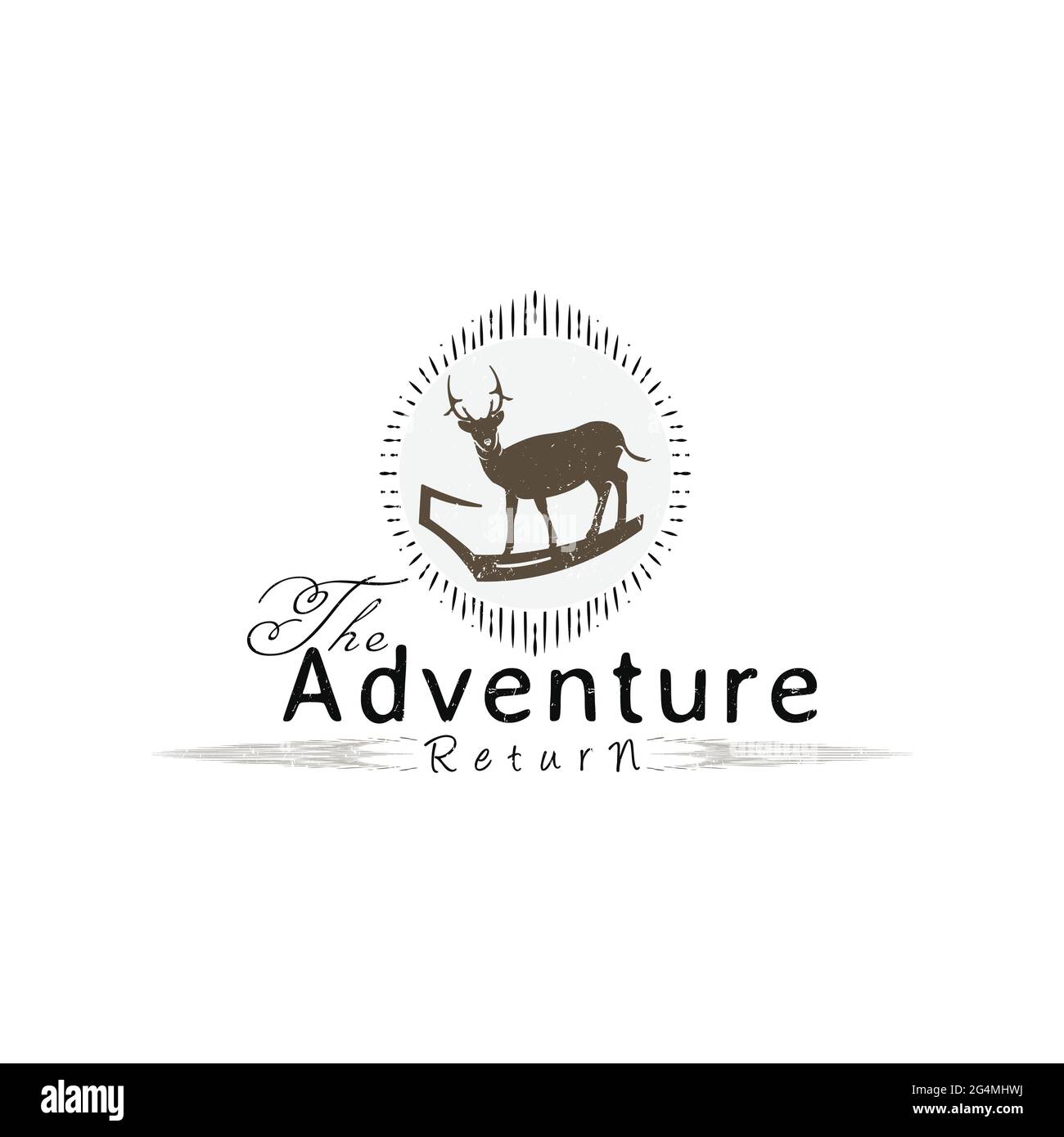 Logo Vintage Deer Creative design Illustrazione Vettoriale