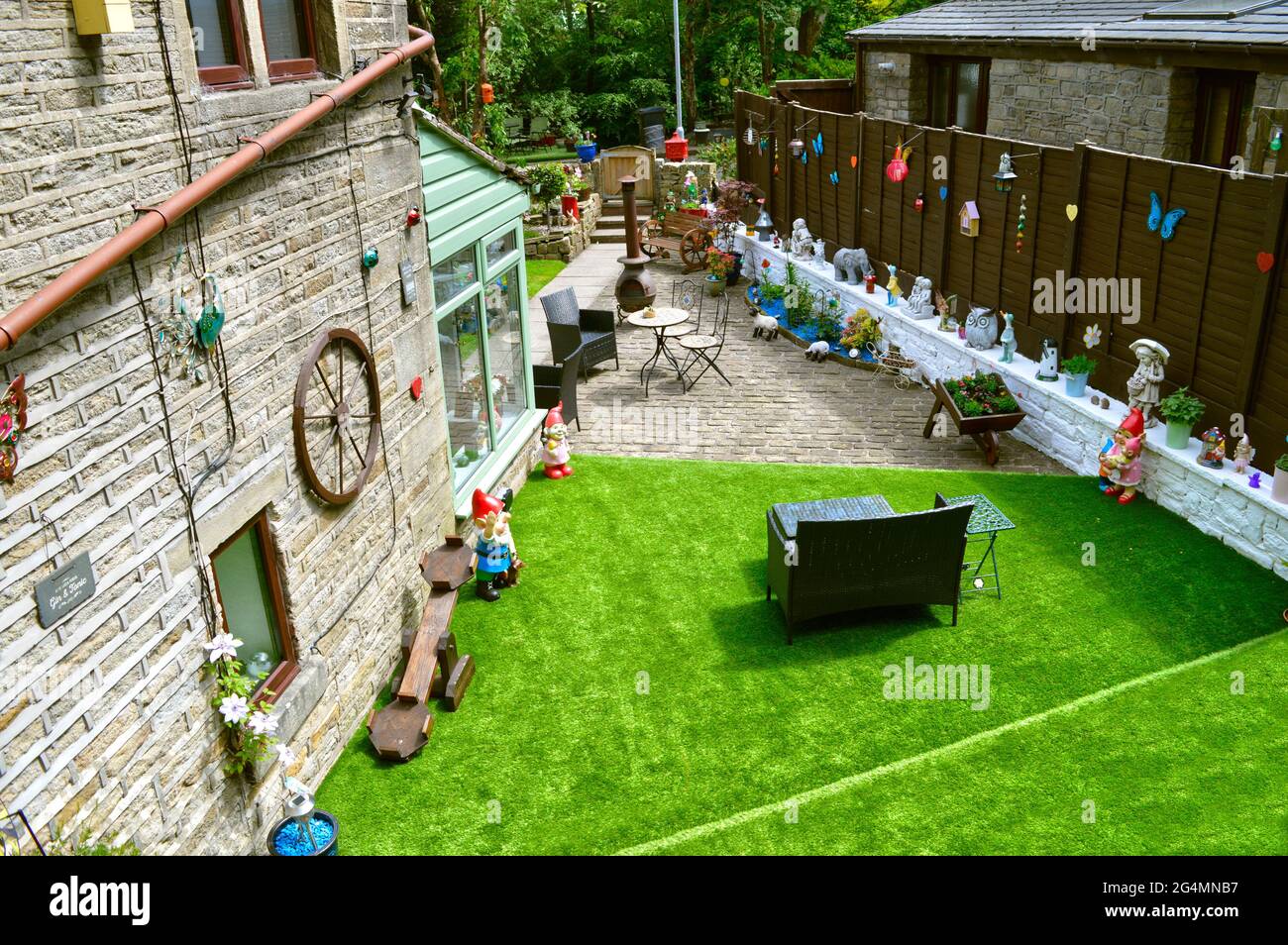 Giardino ornamentale a Greenfield, Oldham parte di Greater Manchester Foto Stock