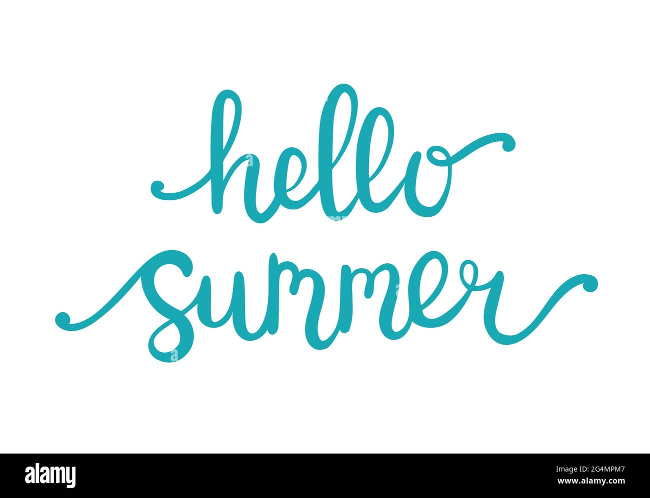 Ciao estate scritta disegnata a mano, illustrazione vettoriale Illustrazione Vettoriale