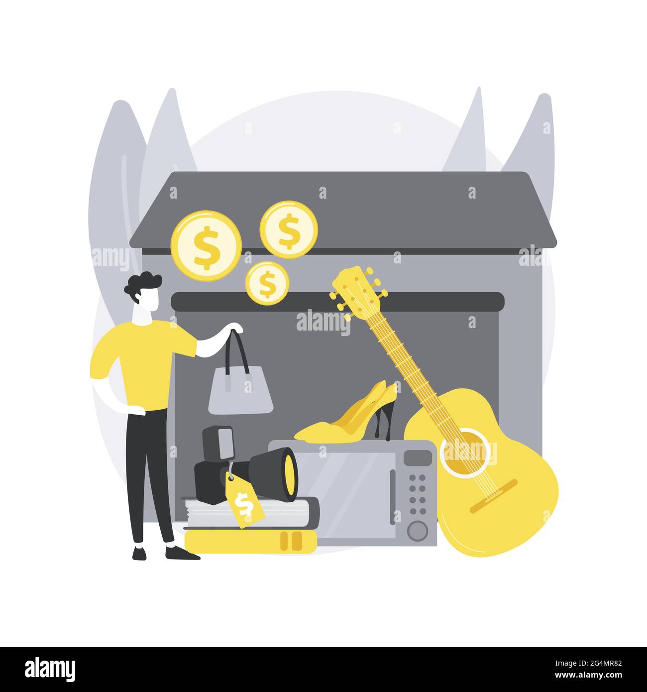 Garage vendita concetto astratto illustrazione vettoriale. Illustrazione Vettoriale