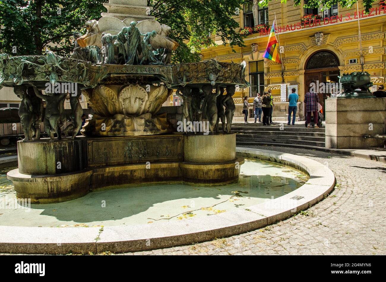 Vienna 3° distretto comunale di Saint Charles Borromeo (Karl-Borromäus-Platz) Foto Stock