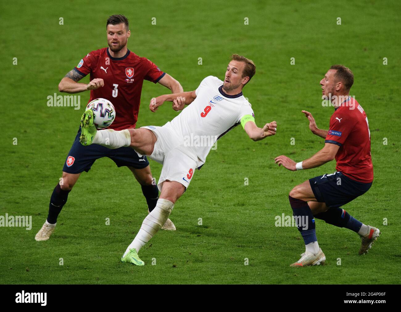 Londra, Regno Unito. 22 giugno 2021 - Inghilterra contro Scozia - UEFA Euro 2020 Gruppo D Match - Wembley - Londra Inghilterra Harry Kane durante la partita Euro 2020 contro la Repubblica Ceca. Credito immagine : © Mark Pain / Alamy Live News Foto Stock