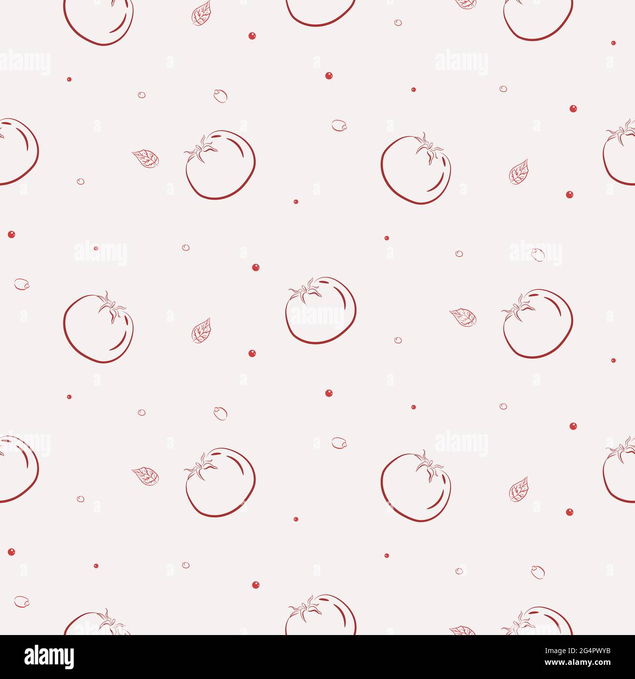 Pomodori con erbe e spezie basilico, zuppa di pepe. Cibo senza cuciture motivo rosso Illustrazione Vettoriale