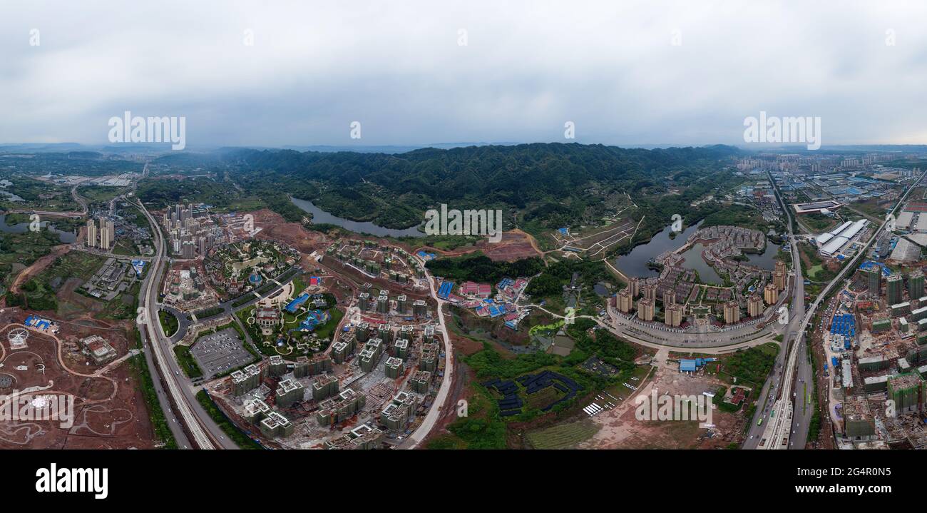 Costruzione del transito ferroviario di Chongqing Foto Stock