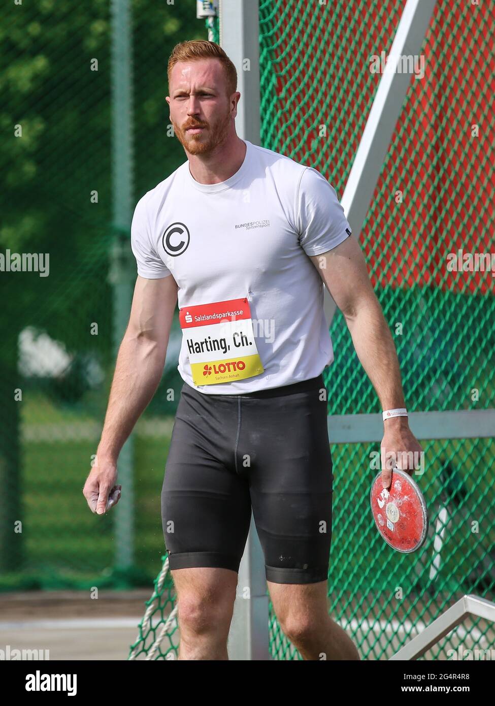 Discus Thrower tedesco Christoph Harting SCC Berlino al Schönebecker Solecup 2021 Foto Stock