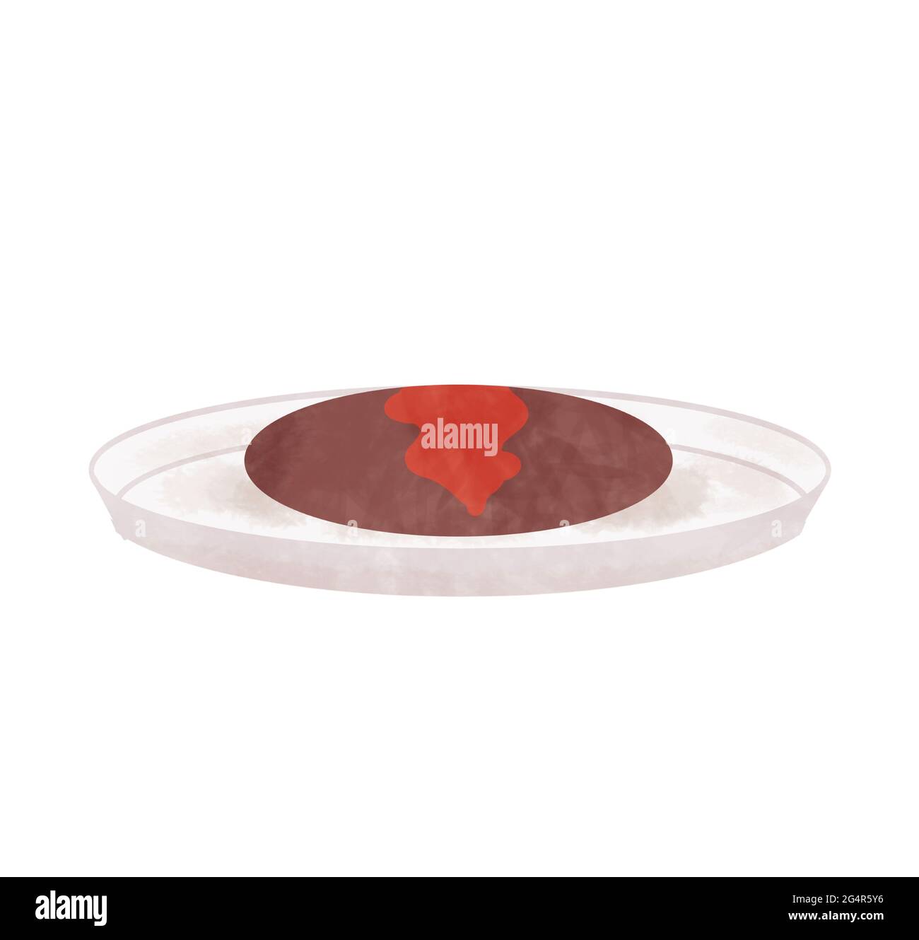 Hamburger di Demiglace su un piatto. Su sfondo bianco. Foto Stock