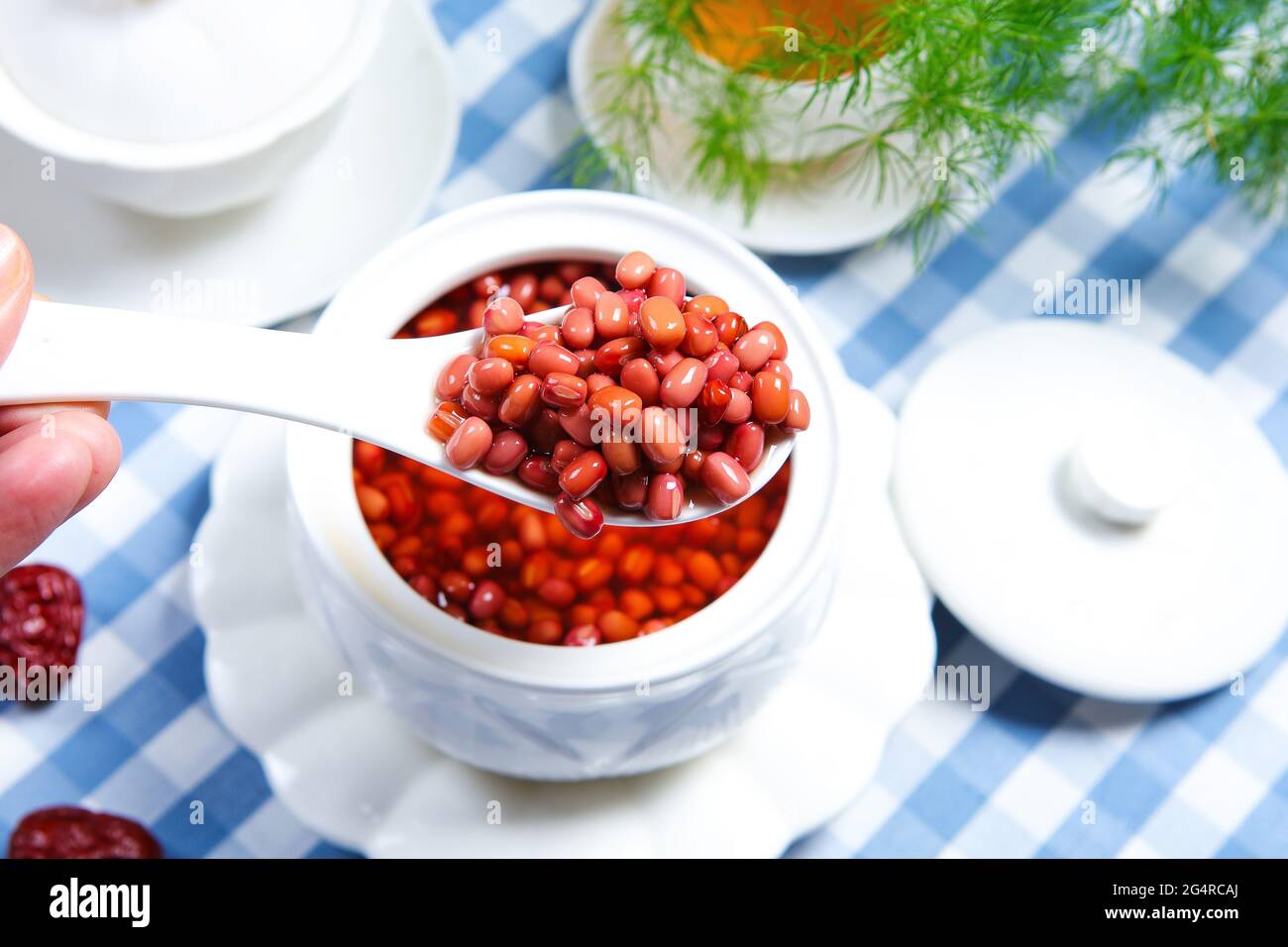 Zuppa di fagioli rossi Foto Stock