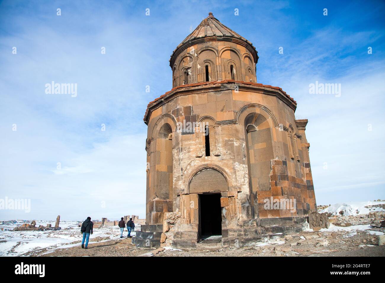 Kars,Turchia - 01/28/2016: Rovine ANI, Ani è una città armena medievale in rovina e disabitata situata nella provincia turca di Kars Foto Stock