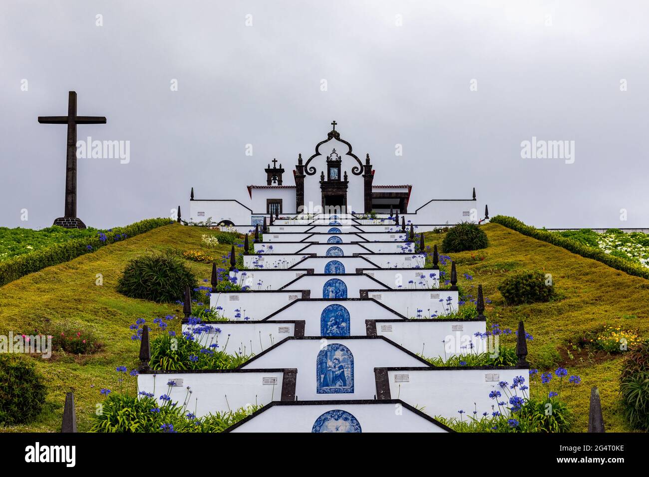 Vila Franca do campo, Portogallo, Ermida de Nossa Senhora da Paz. Cappella nostra Signora della Pace nell'isola di Sao Miguel, Azzorre. Cappella nostra Signora della Pace, Sao M. Foto Stock