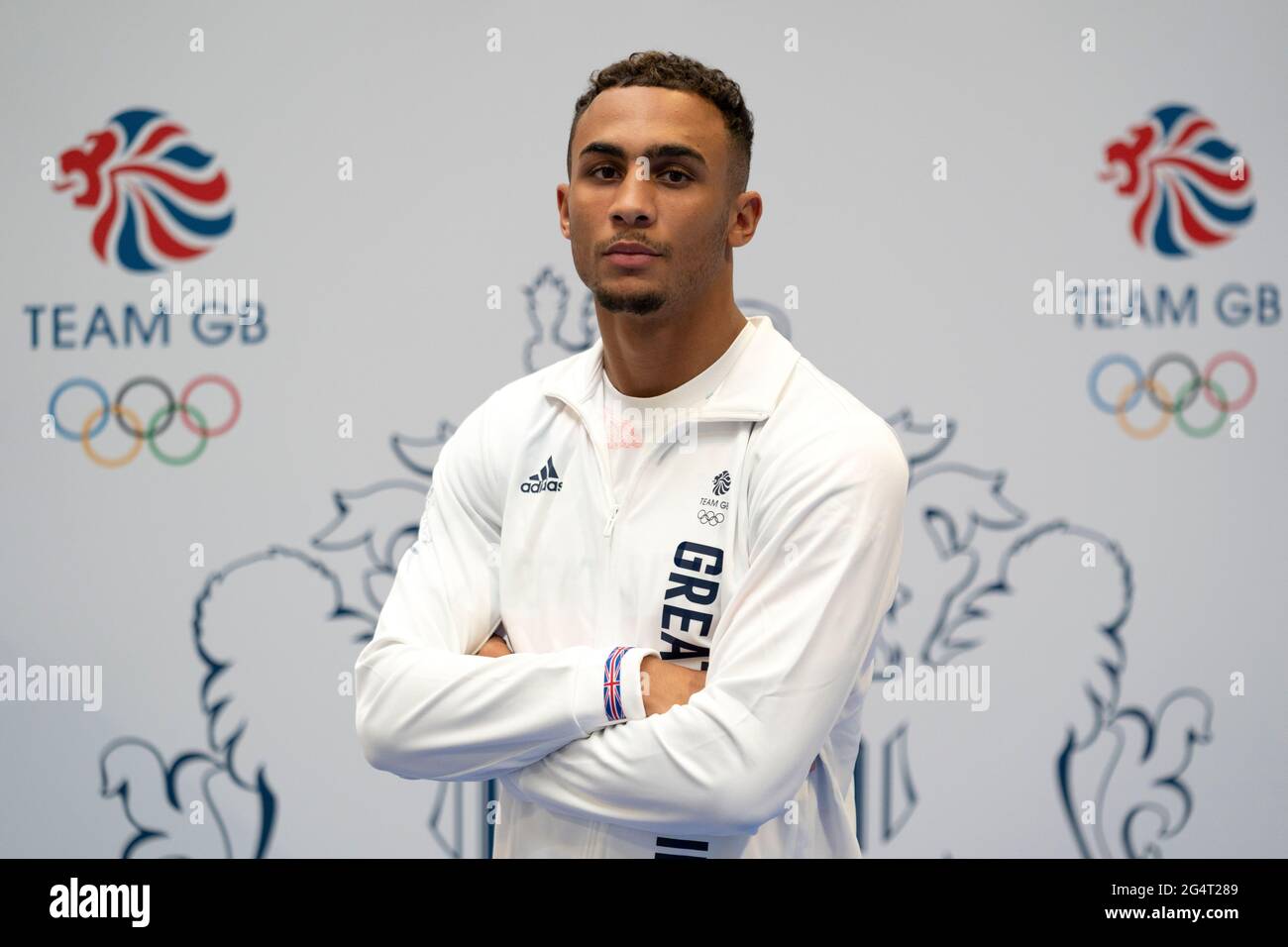 Benjamin Whittaker durante la sessione di kitting out per le Olimpiadi di Tokyo 2020 al Birmingham NEC, Regno Unito. Data di emissione: Mercoledì 23 giugno 2021. Foto Stock