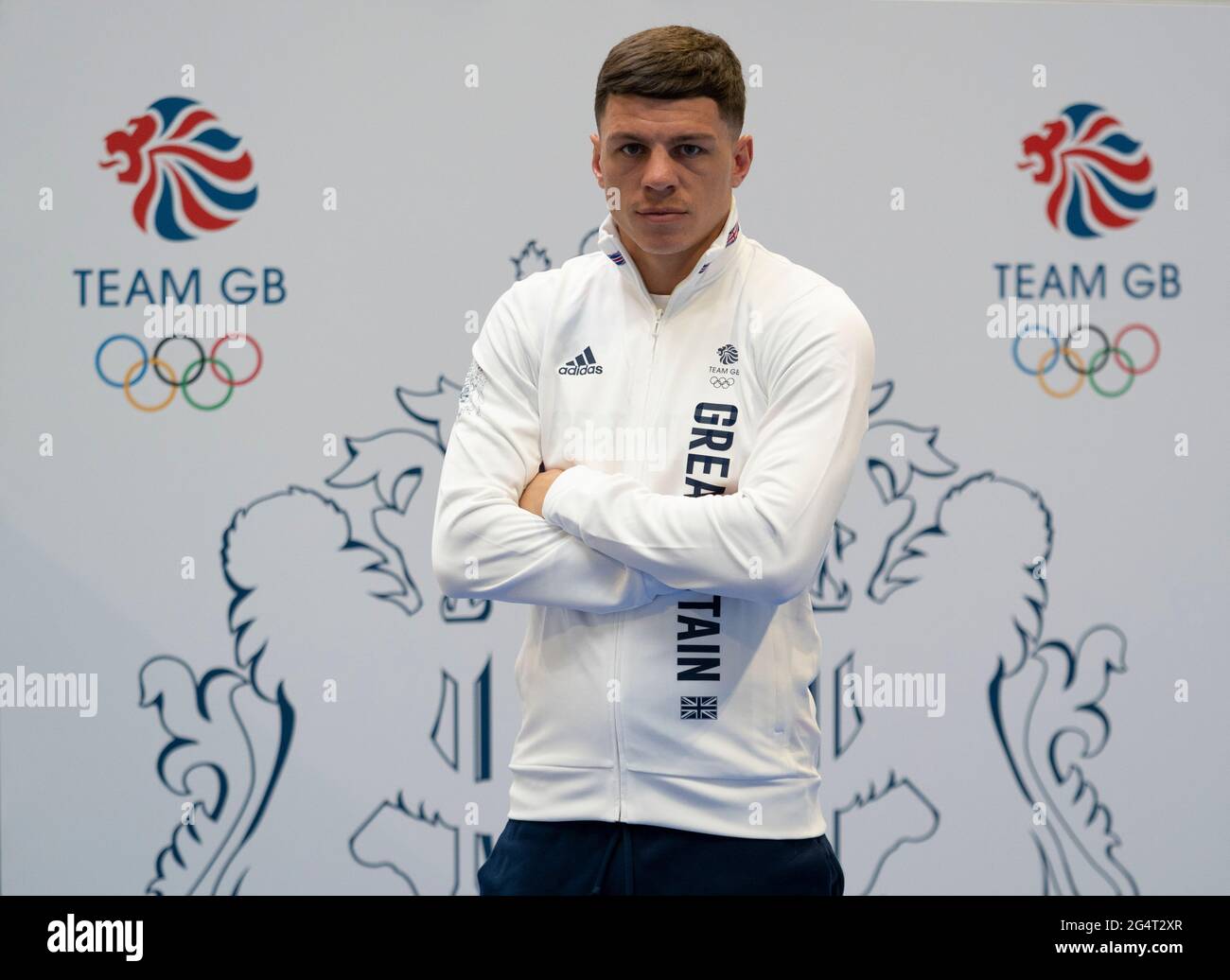 Pat McCormack durante la sessione di kitting out per le Olimpiadi di Tokyo 2020 al NEC di Birmingham, Regno Unito. Data immagine: Lunedì 21 giugno 2021. Foto Stock