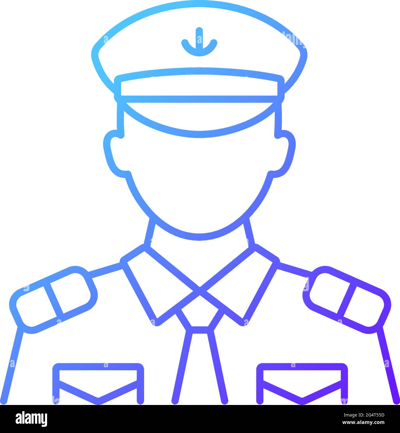 Icona vettore lineare gradiente Chief Officer maschio Illustrazione Vettoriale