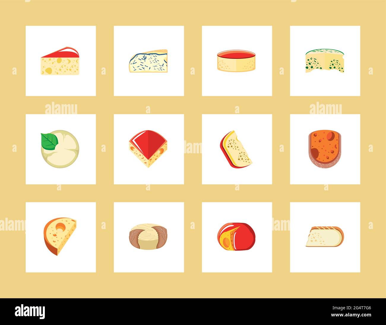 Diversi tipi di formaggio Illustrazione Vettoriale