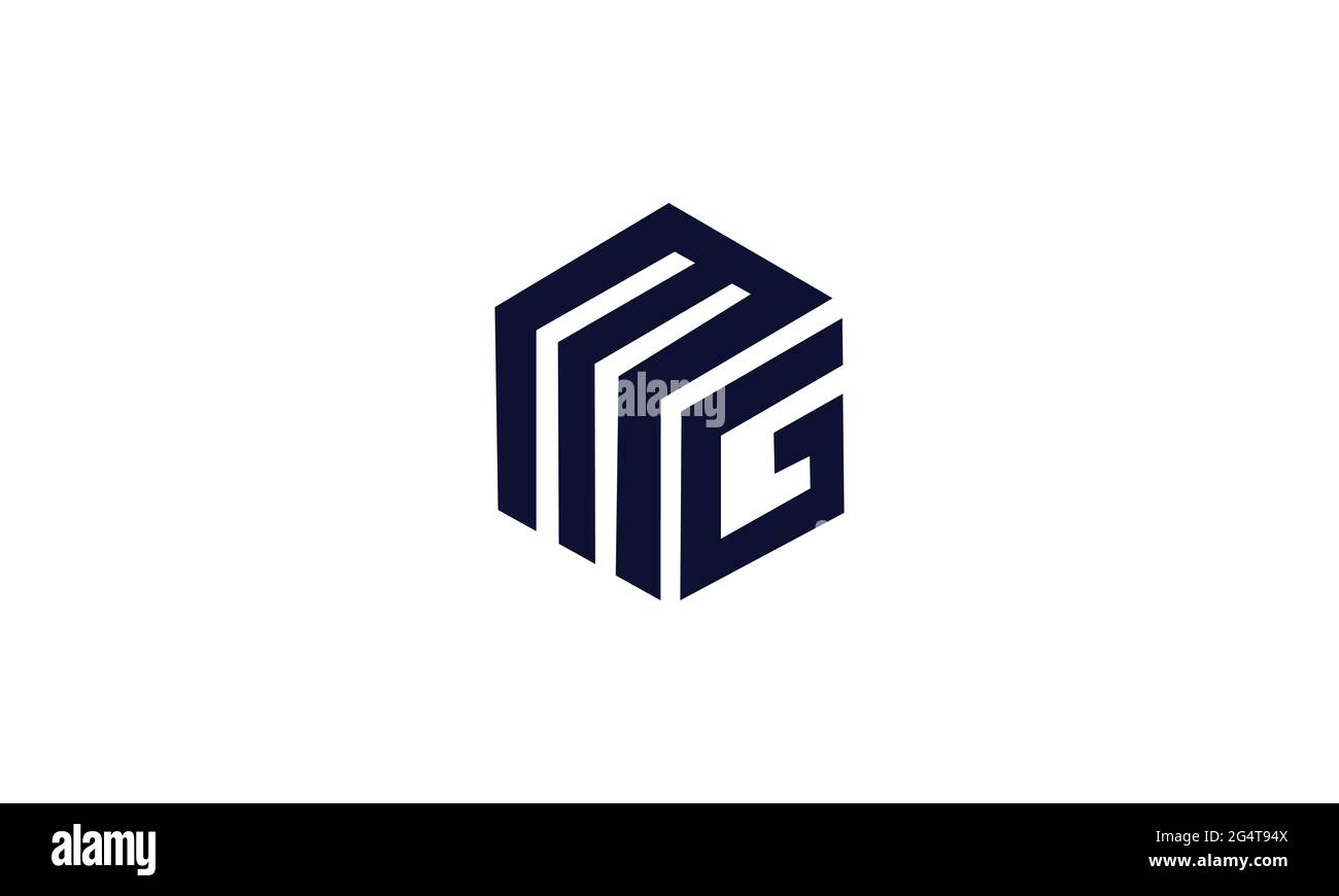 MG e GM G o M progetto iniziale di logo vettoriale per il marchio Illustrazione Vettoriale