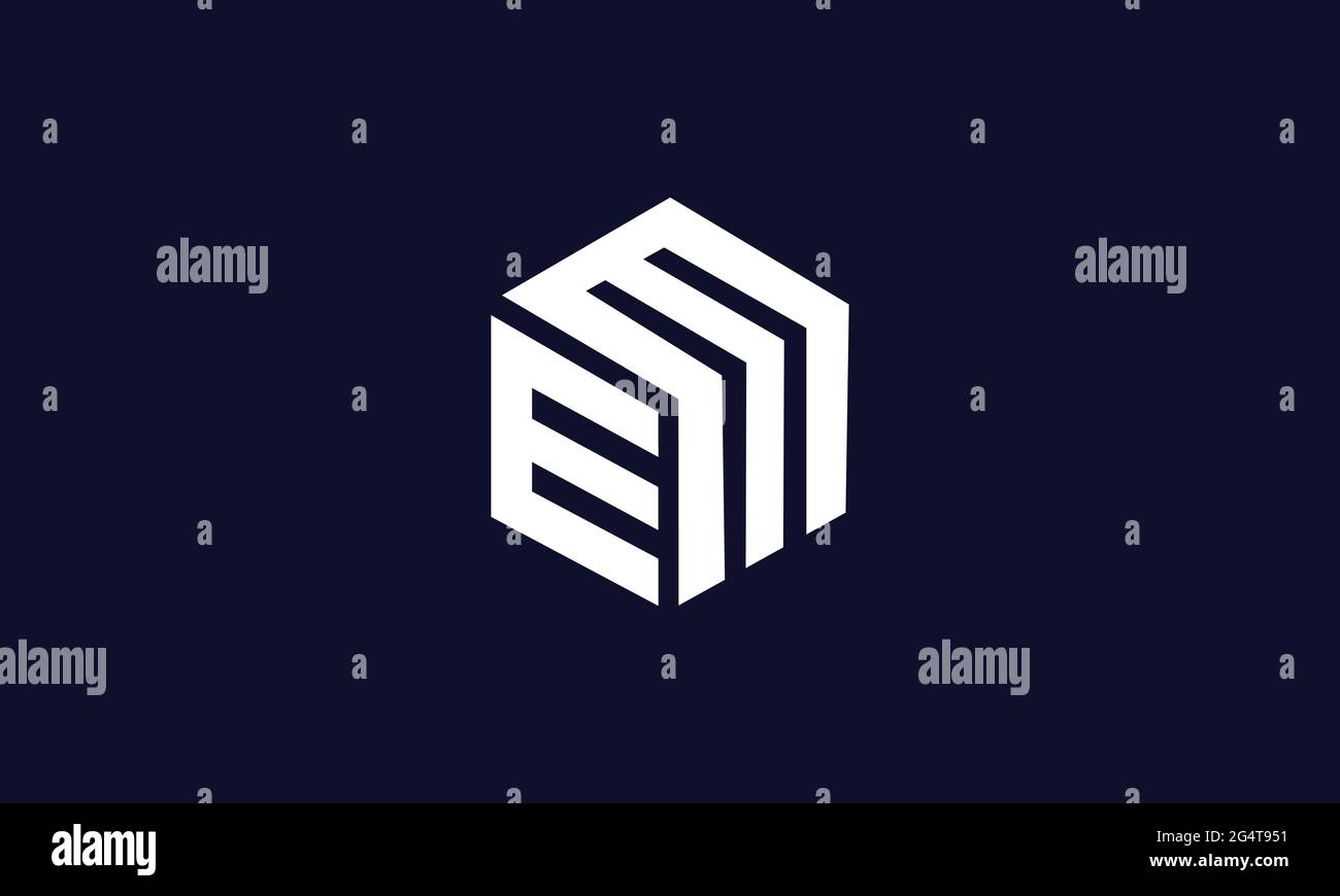 EM e ME e o M Initial Letter Vector Logo Design per il marchio Illustrazione Vettoriale
