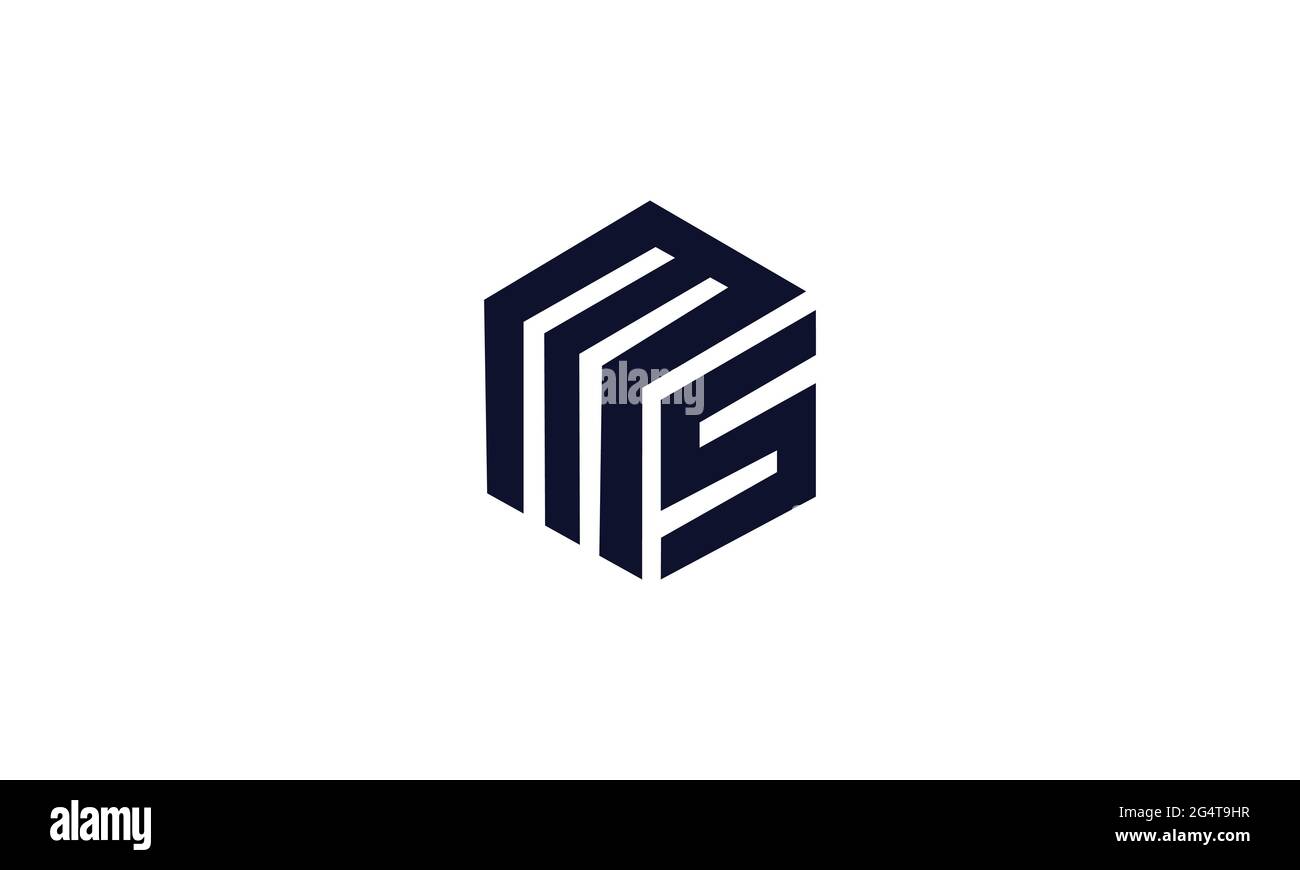 Progettazione iniziale di logo vettoriali per lettere MS e SM M o S per il marchio Illustrazione Vettoriale